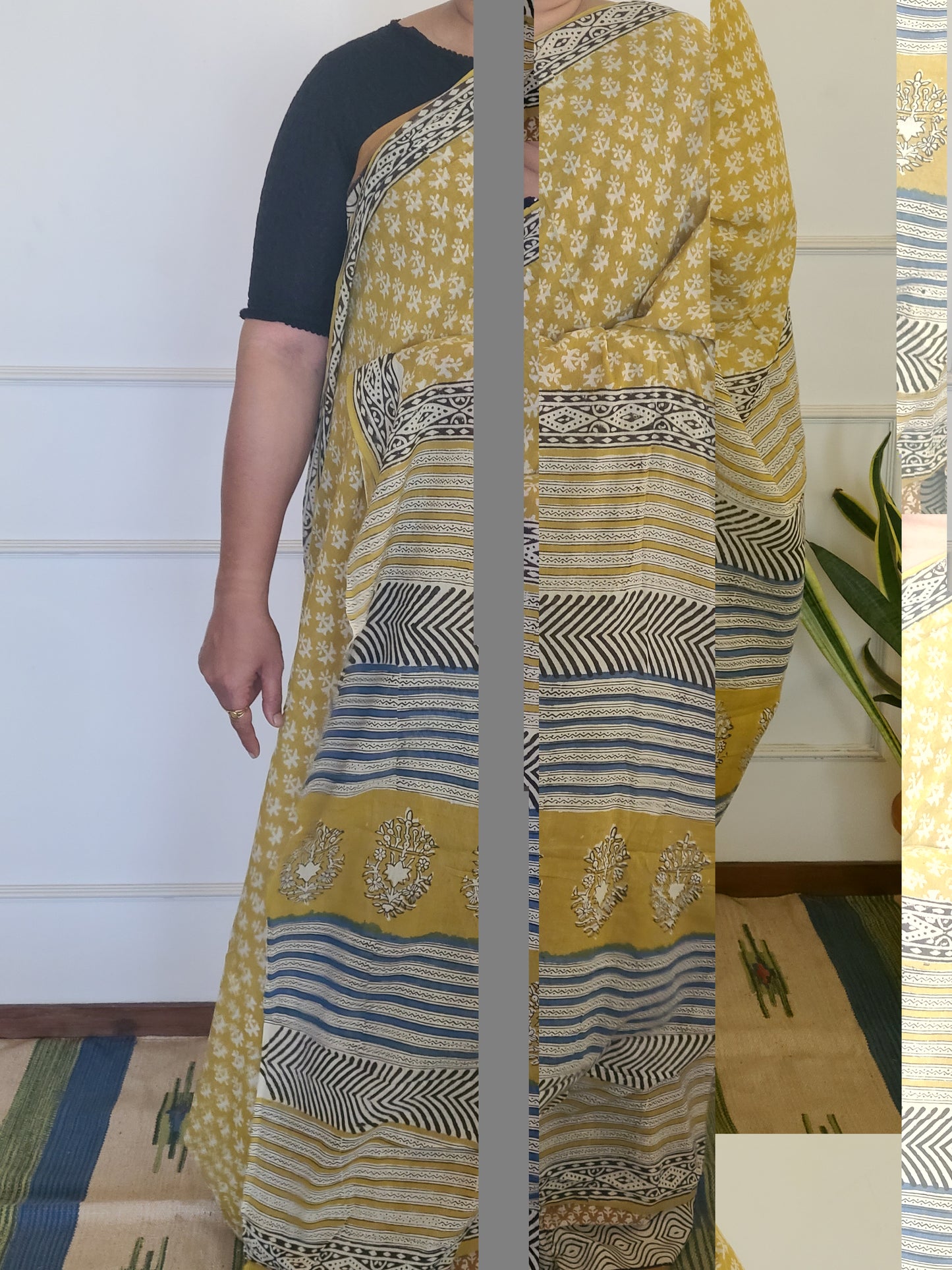 Cotton Handblock printed Saaree