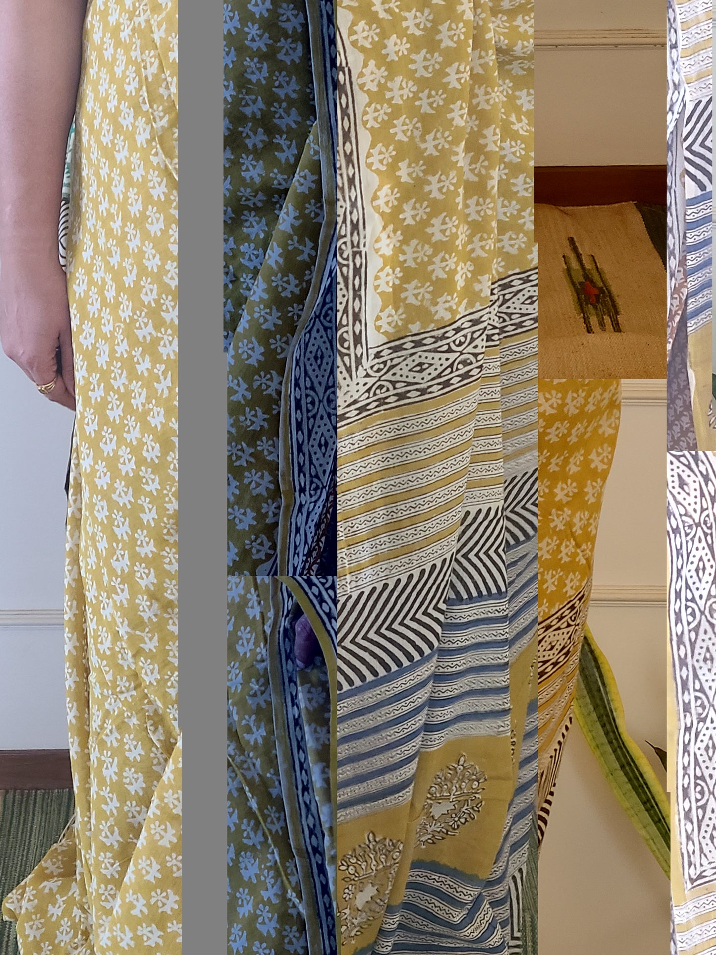 Cotton Handblock printed Saaree