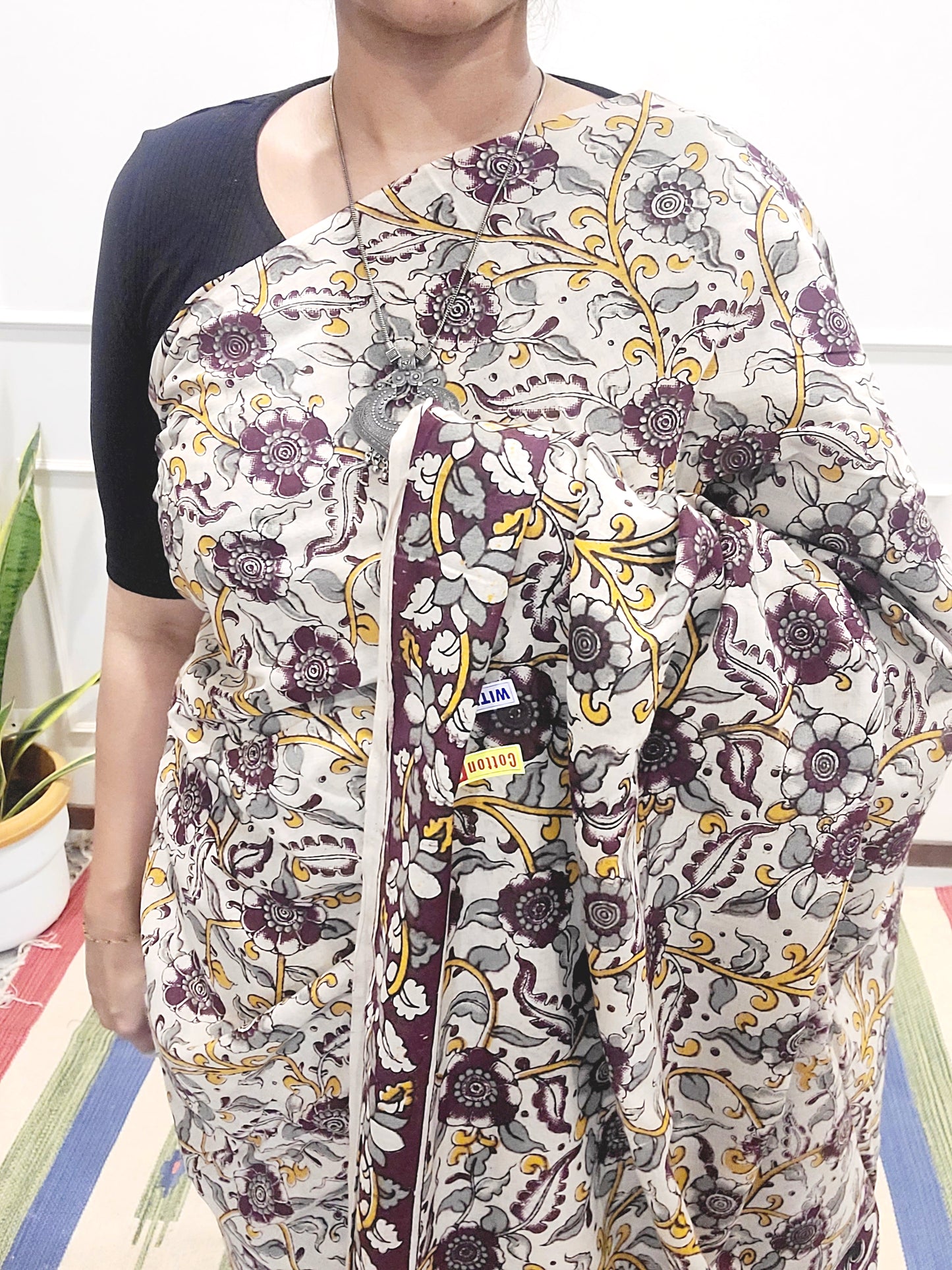 Kalamkari hand Printed pure Cotton Saaree