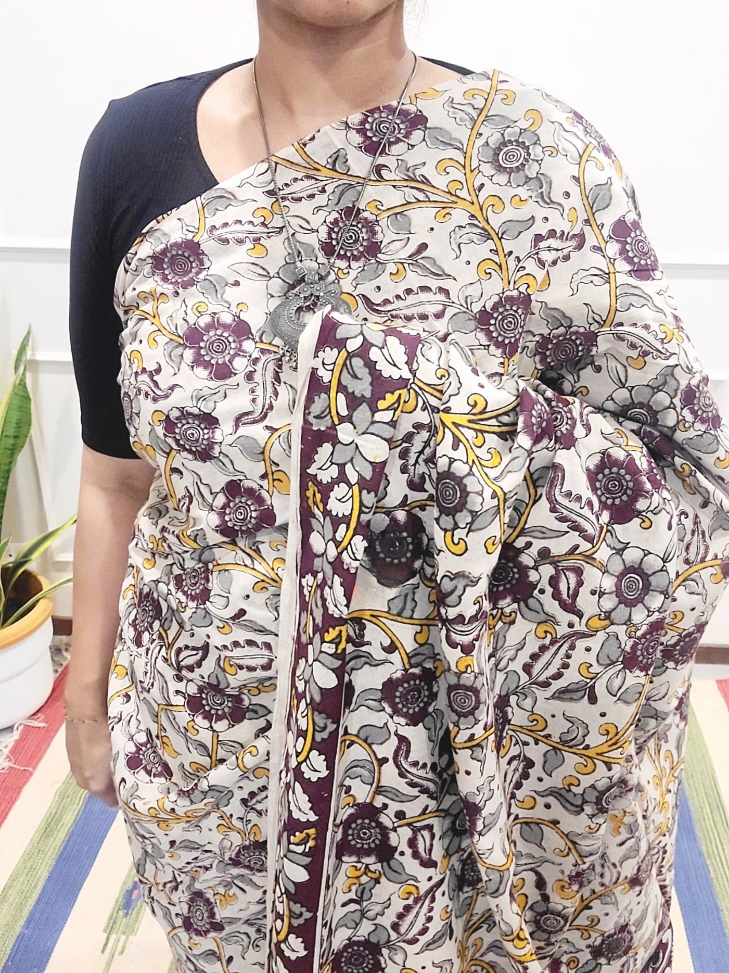 Kalamkari hand Printed pure Cotton Saaree
