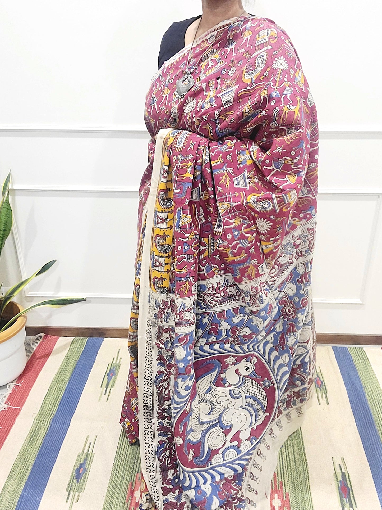 Kalamkari hand Printed pure Cotton Saaree