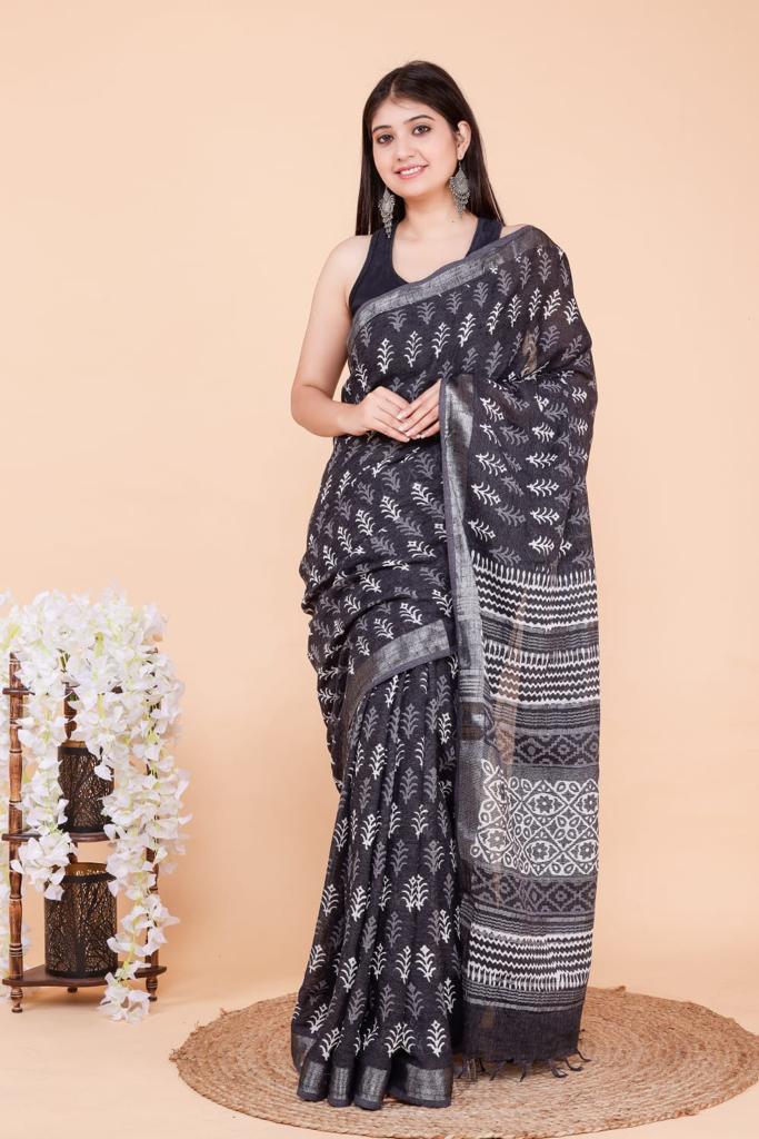Cotton Linen Saaree