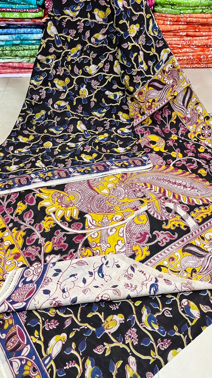 Kalamkari hand Printed pure Cotton Saaree