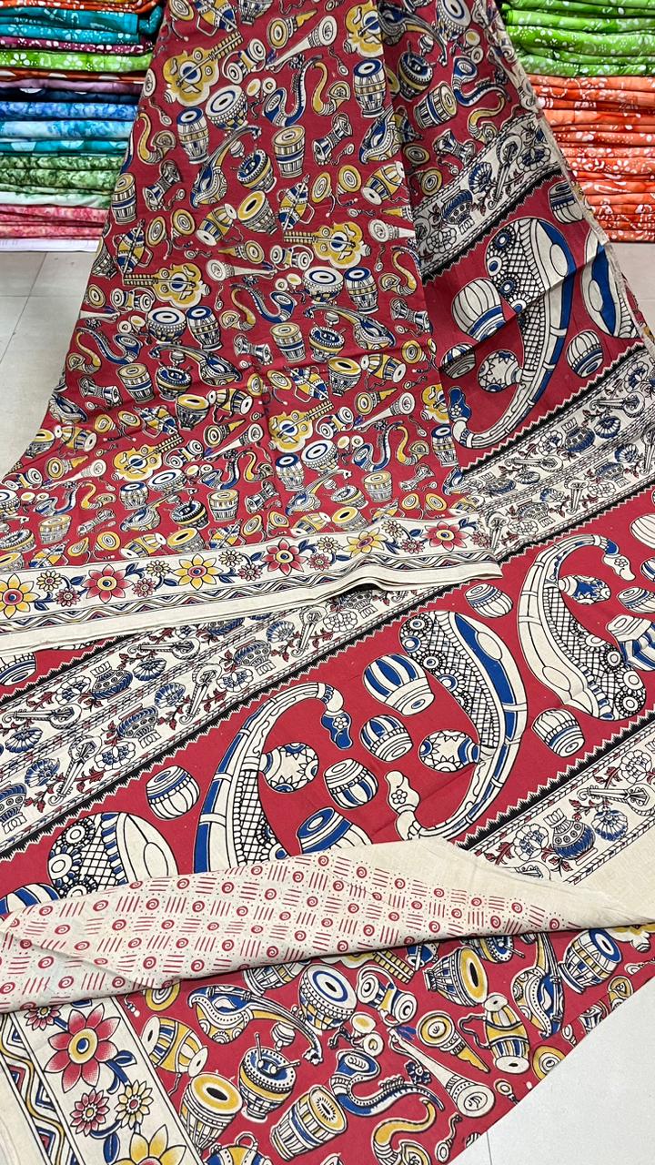 Kalamkari hand Printed pure Cotton Saaree