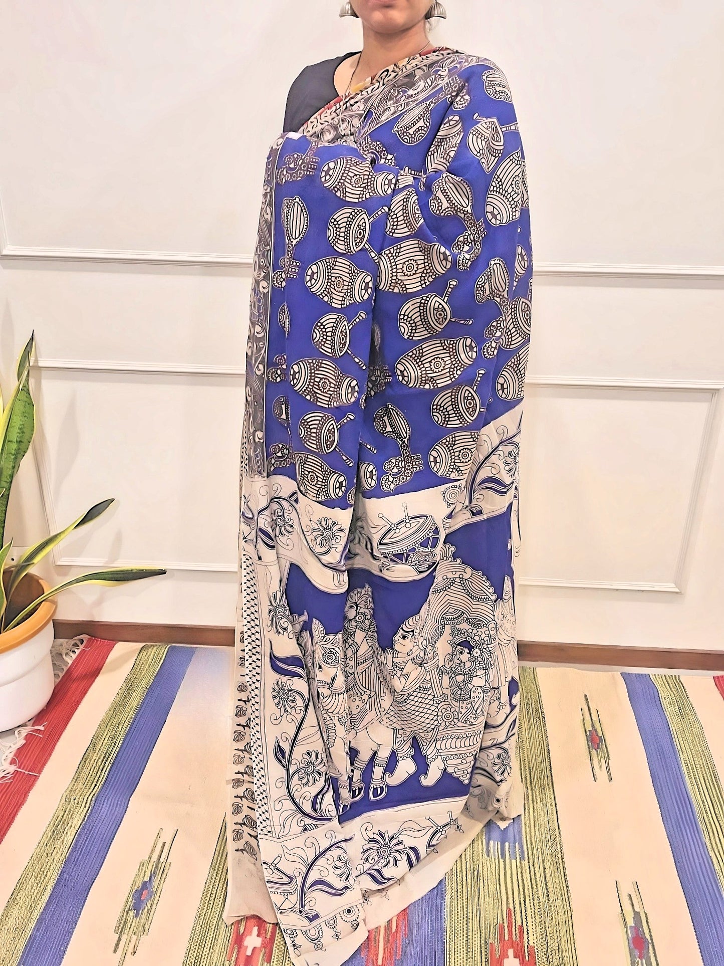 Kalamkari hand Printed pure Cotton Saaree