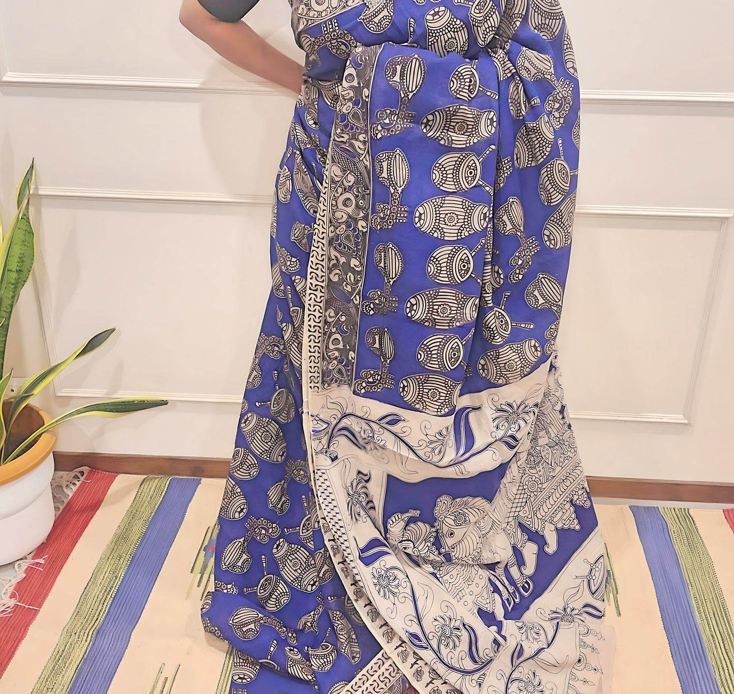 Kalamkari hand Printed pure Cotton Saaree