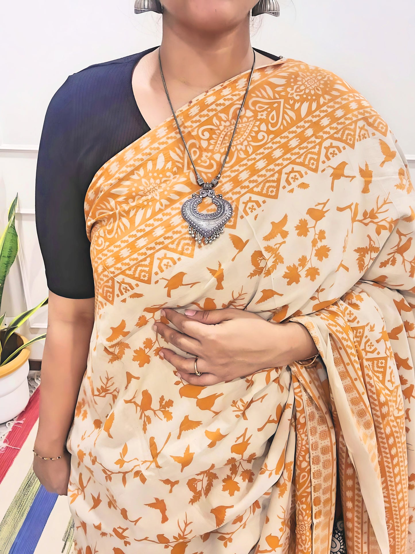 Kalamkari hand Printed pure Cotton Saaree