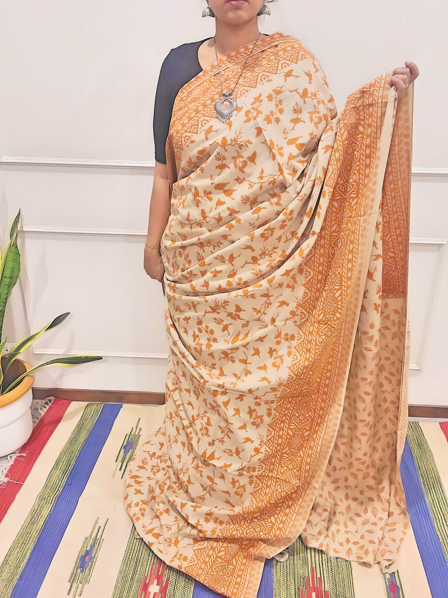 Kalamkari hand Printed pure Cotton Saaree