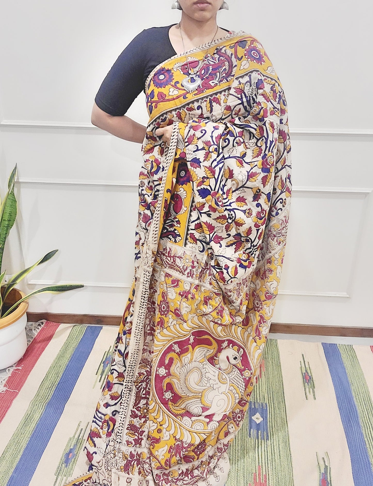 Kalamkari hand Printed pure Cotton Saaree