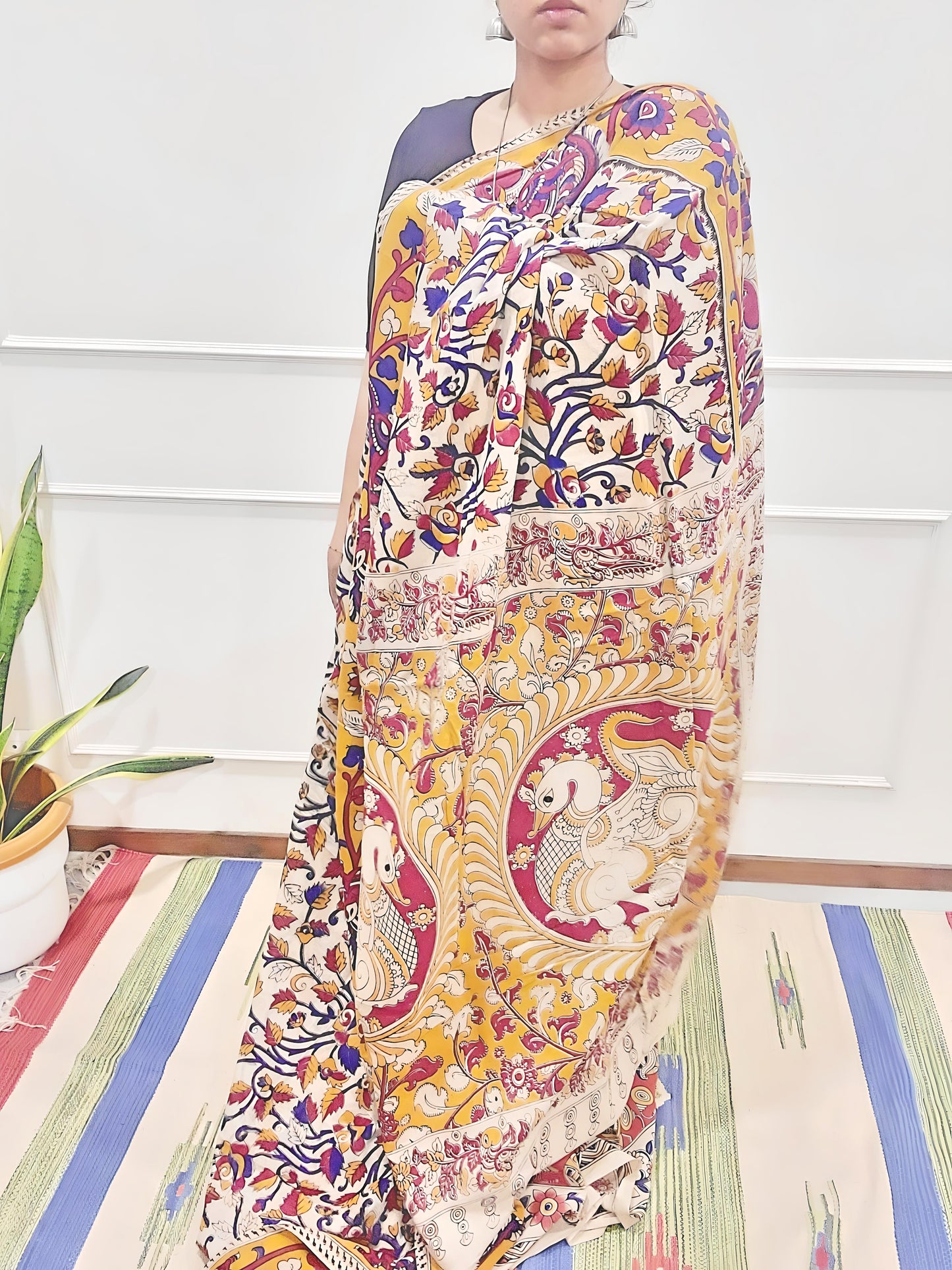 Kalamkari hand Printed pure Cotton Saaree