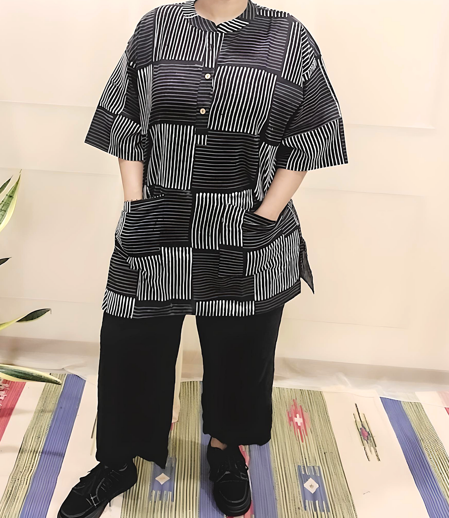 Cotton Block Printed Relaxed long top
