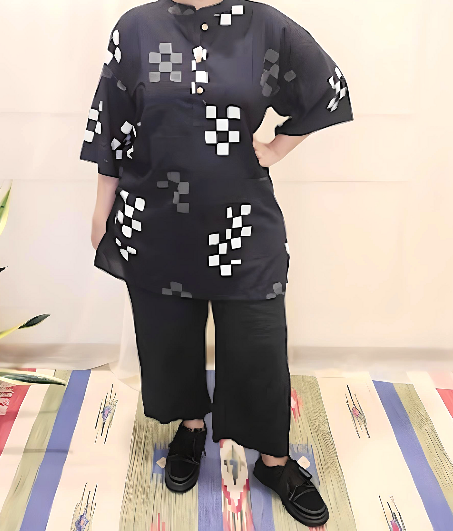 Cotton Block Printed Relaxed long top