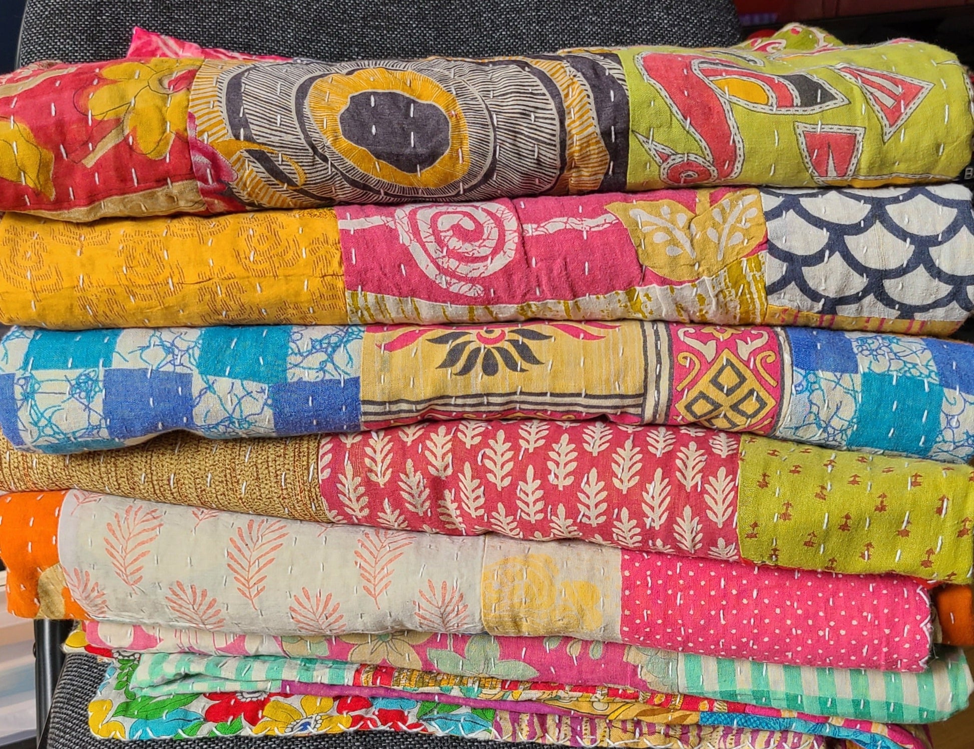 Thrift Kantha Quilt : A Tapestry of Indian Craftsmanship - My Store