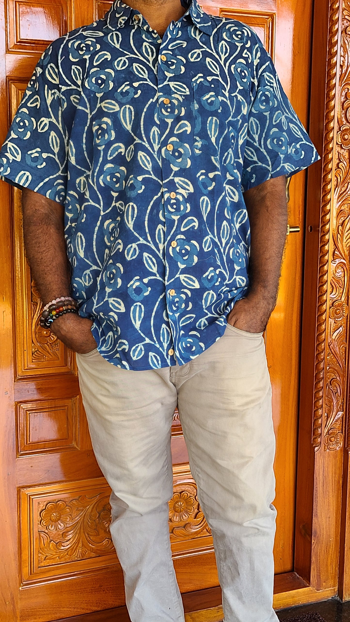 Block Printed Cotton Men's Shirt