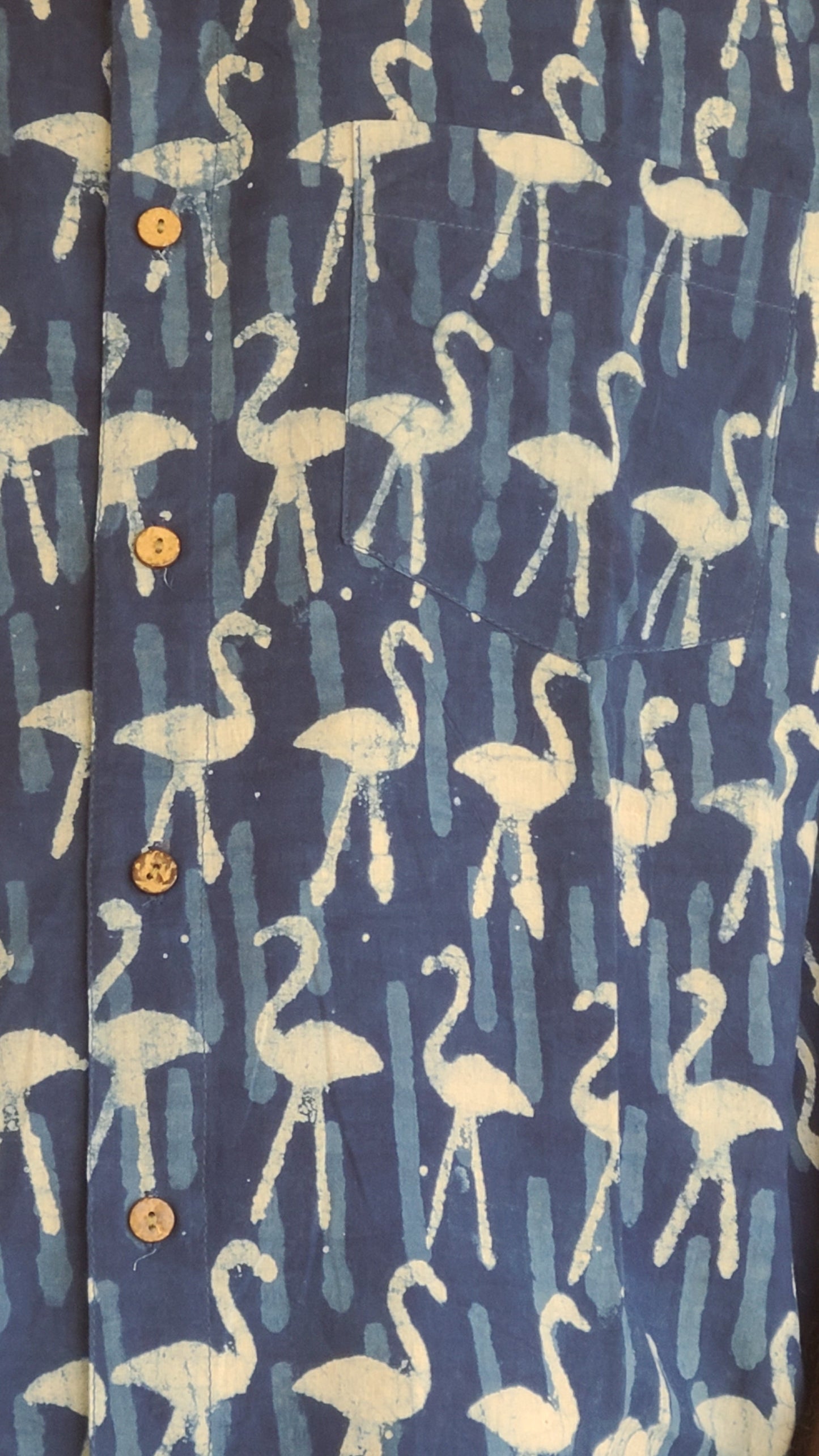 Flamingo Bird printed Cotton Men's Shirt