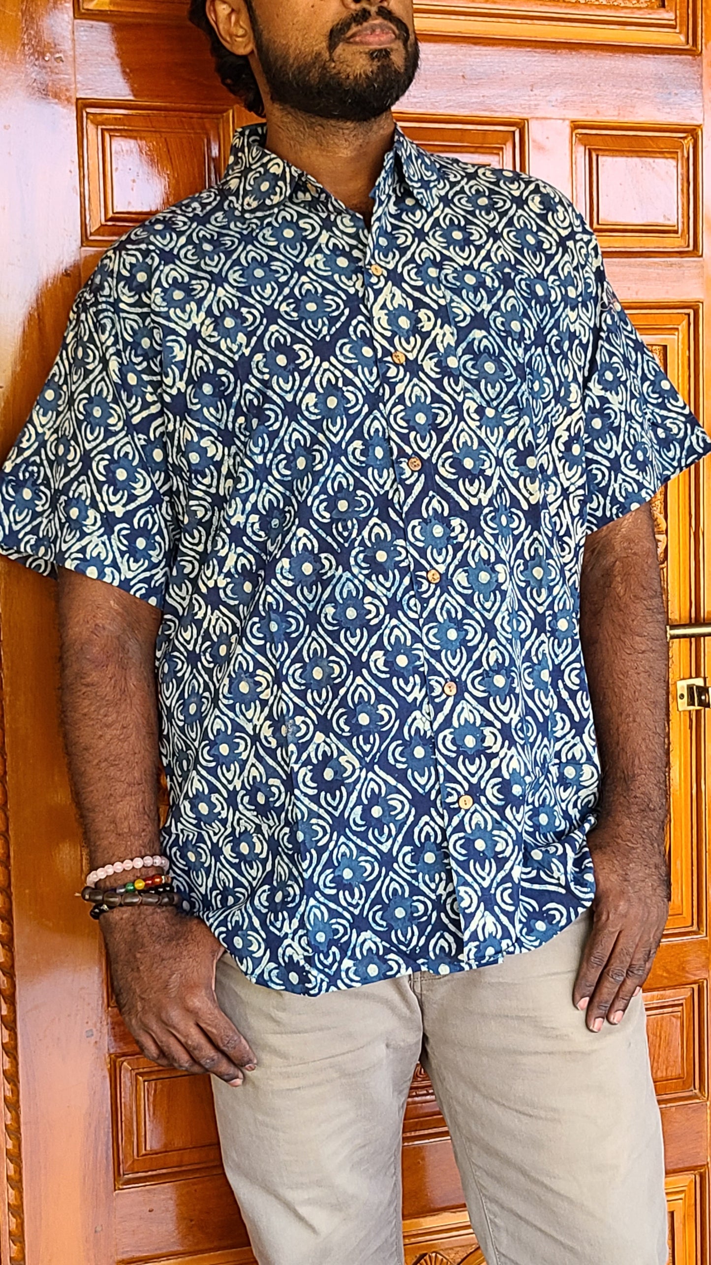 Block Printed Cotton Men's Shirt