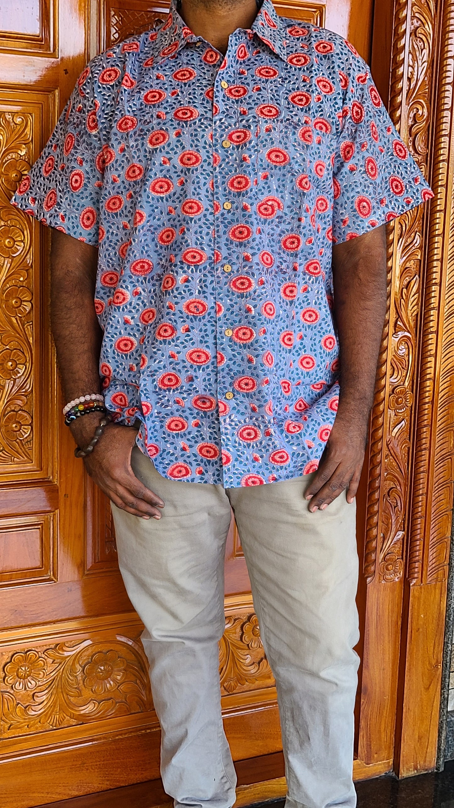 Block Printed Cotton Men's Shirt