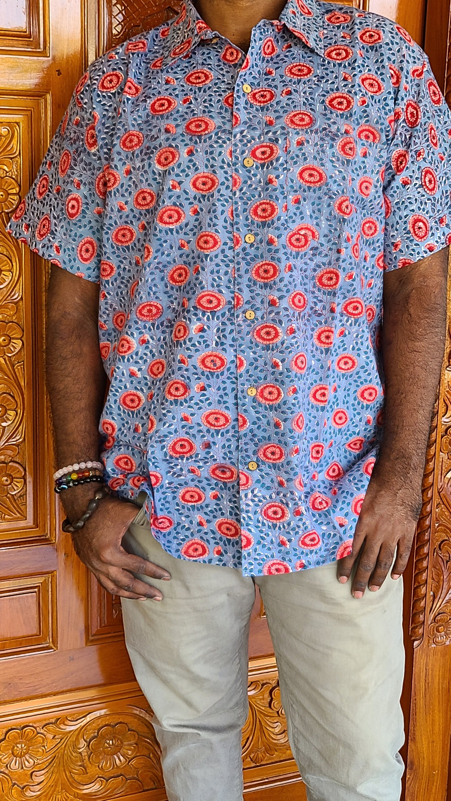 Block Printed Cotton Men's Shirt