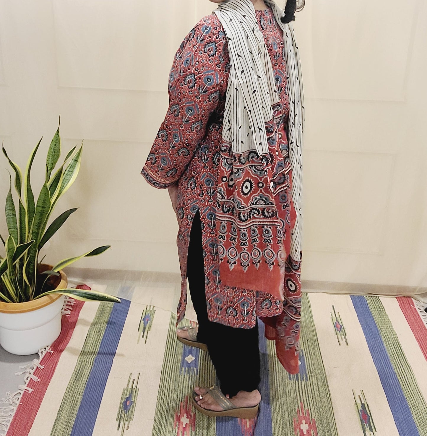 Women's block printed Kurta Pant and dupatta- Salwar suite- @Rs.599