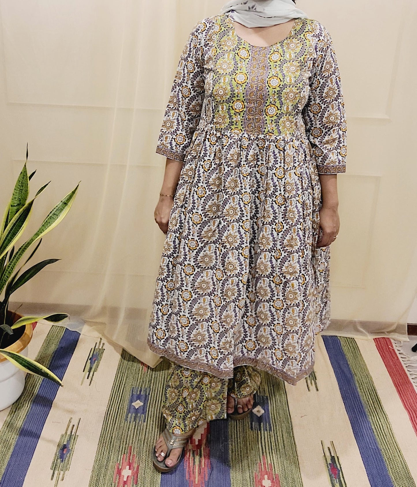 Women's block printed Kurta Pant and dupatta- Salwar suite- @Rs.599