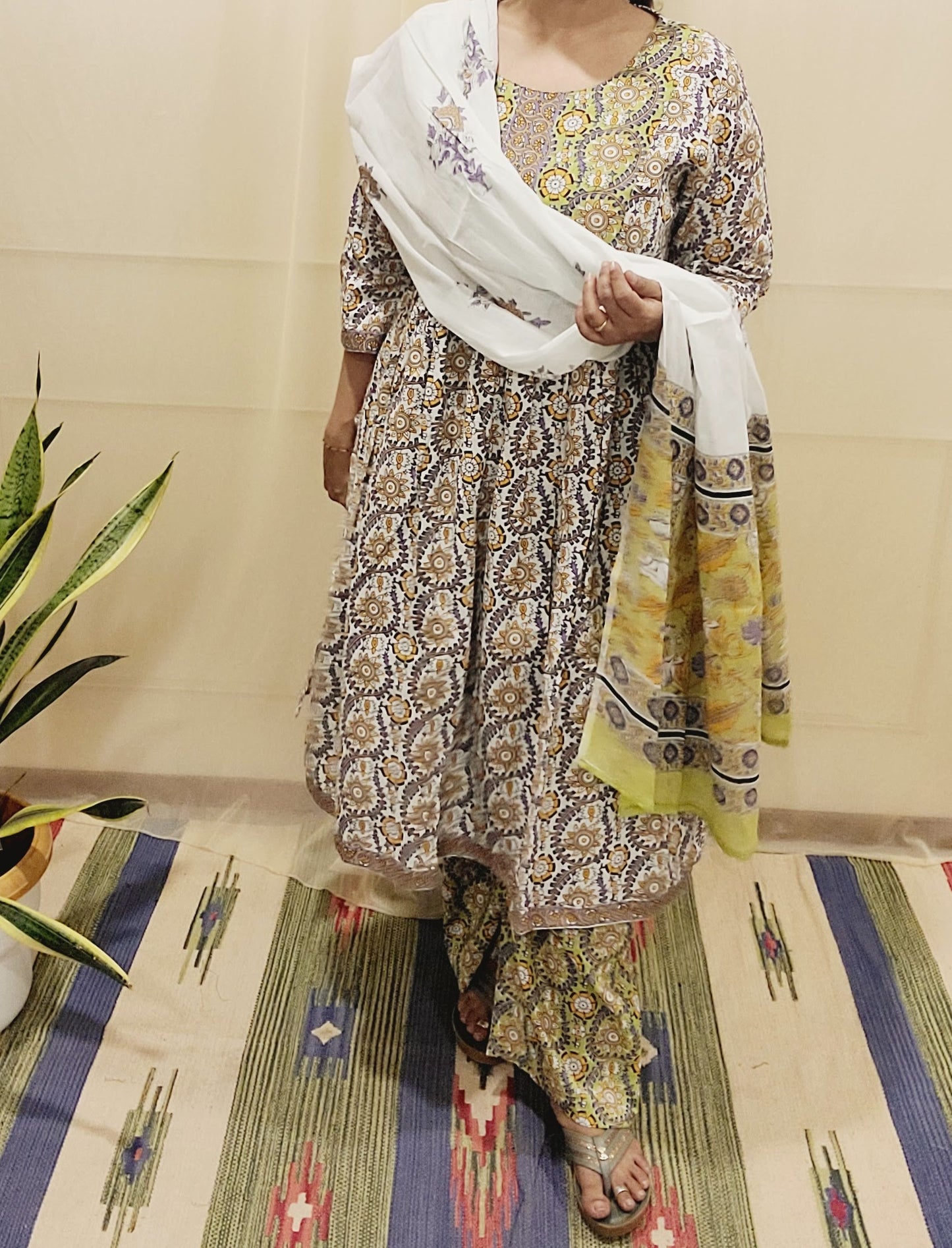 Women's block printed Kurta Pant and dupatta- Salwar suite- @Rs.599