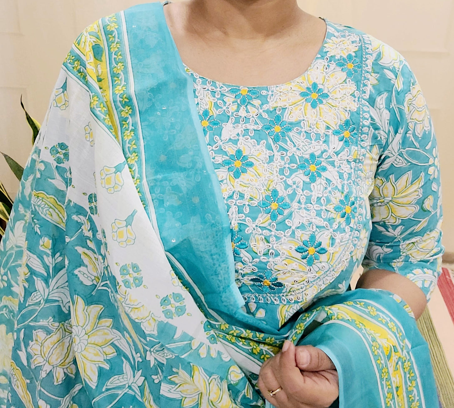Women's block printed Kurta Pant and dupatta- Salwar suite- @Rs.599