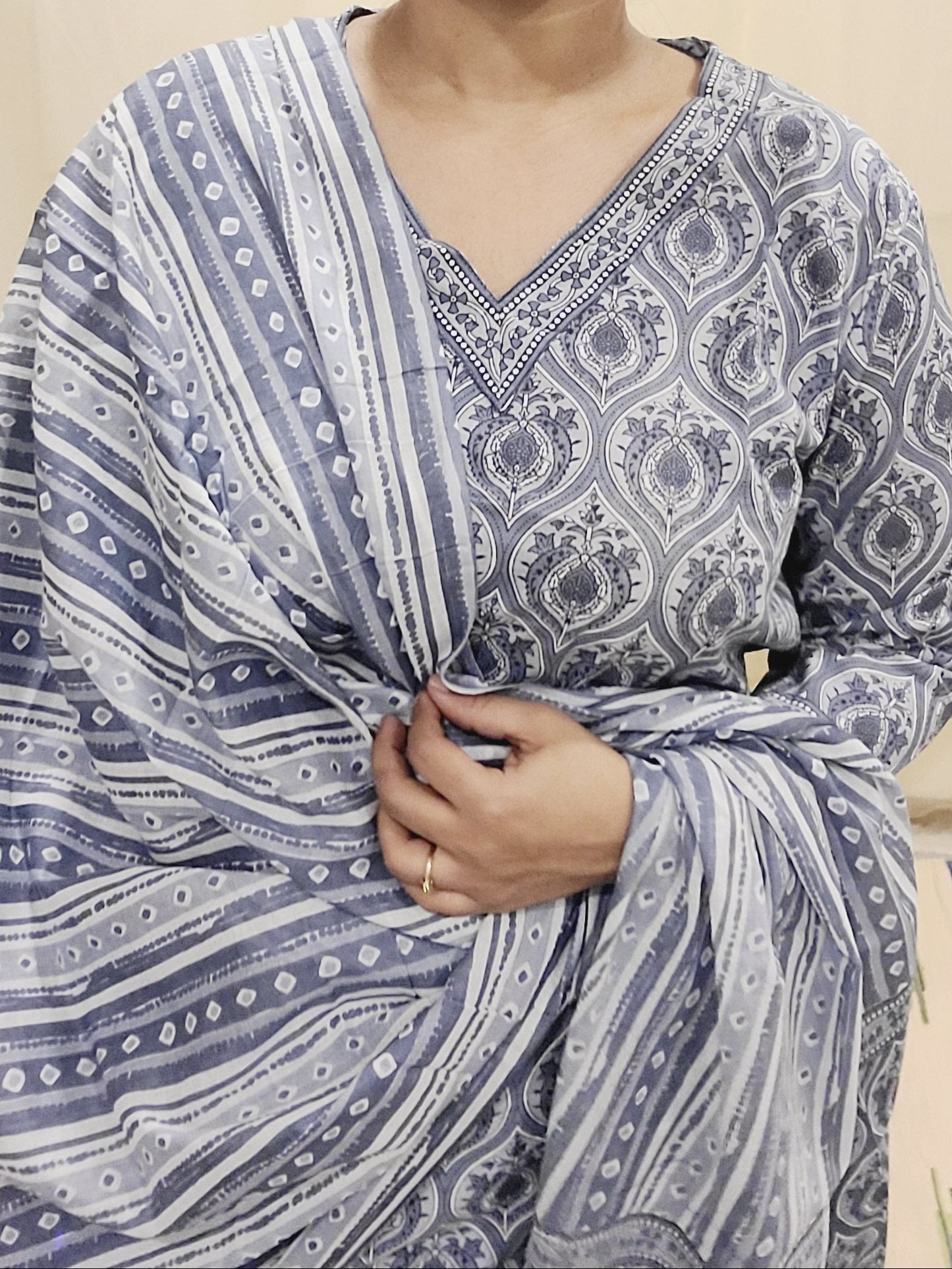 Women's block printed Kurta Pant and dupatta- Salwar suite- @Rs.599