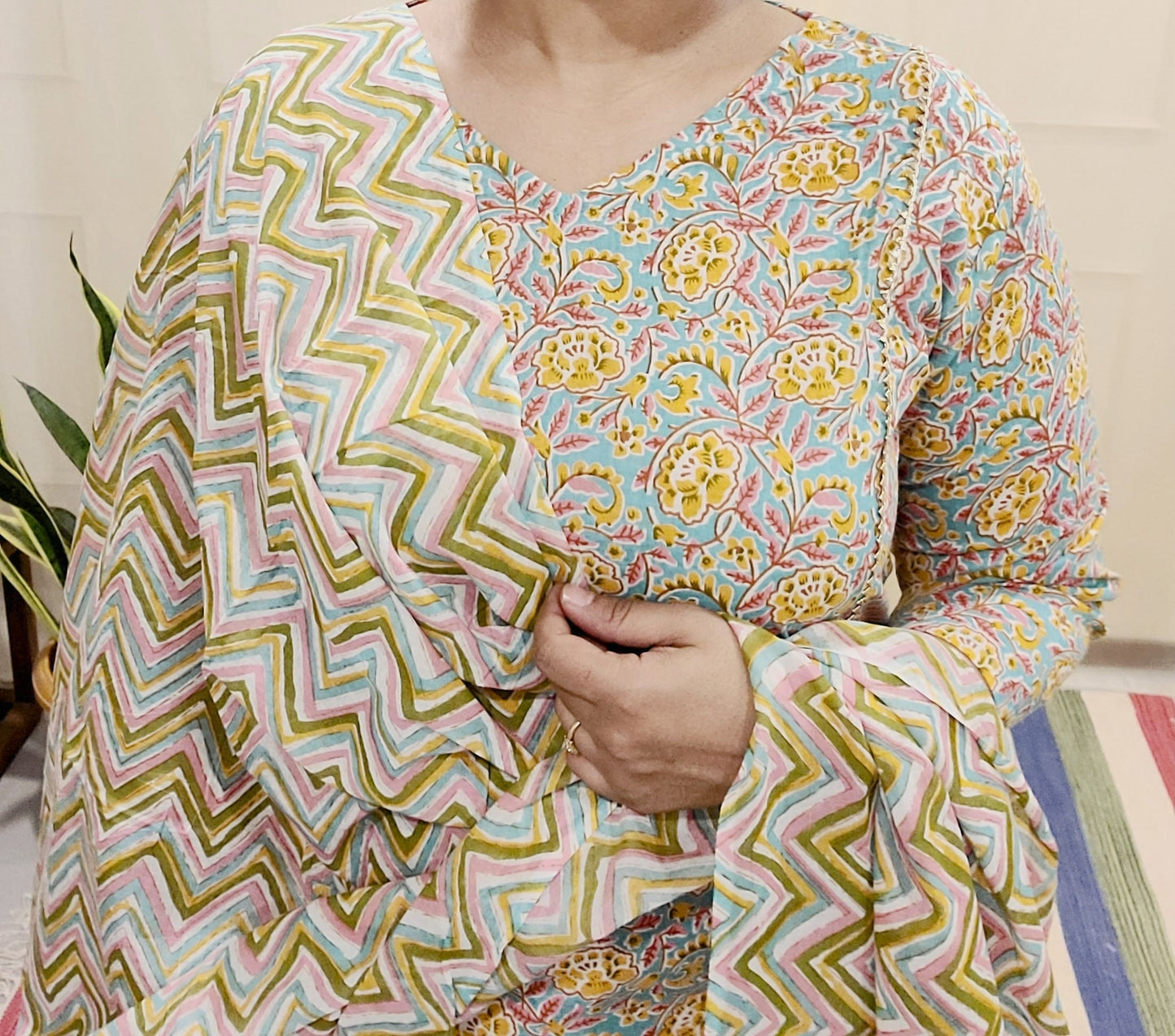 Women's block printed Kurta Pant and dupatta- Salwar suite- @Rs.599