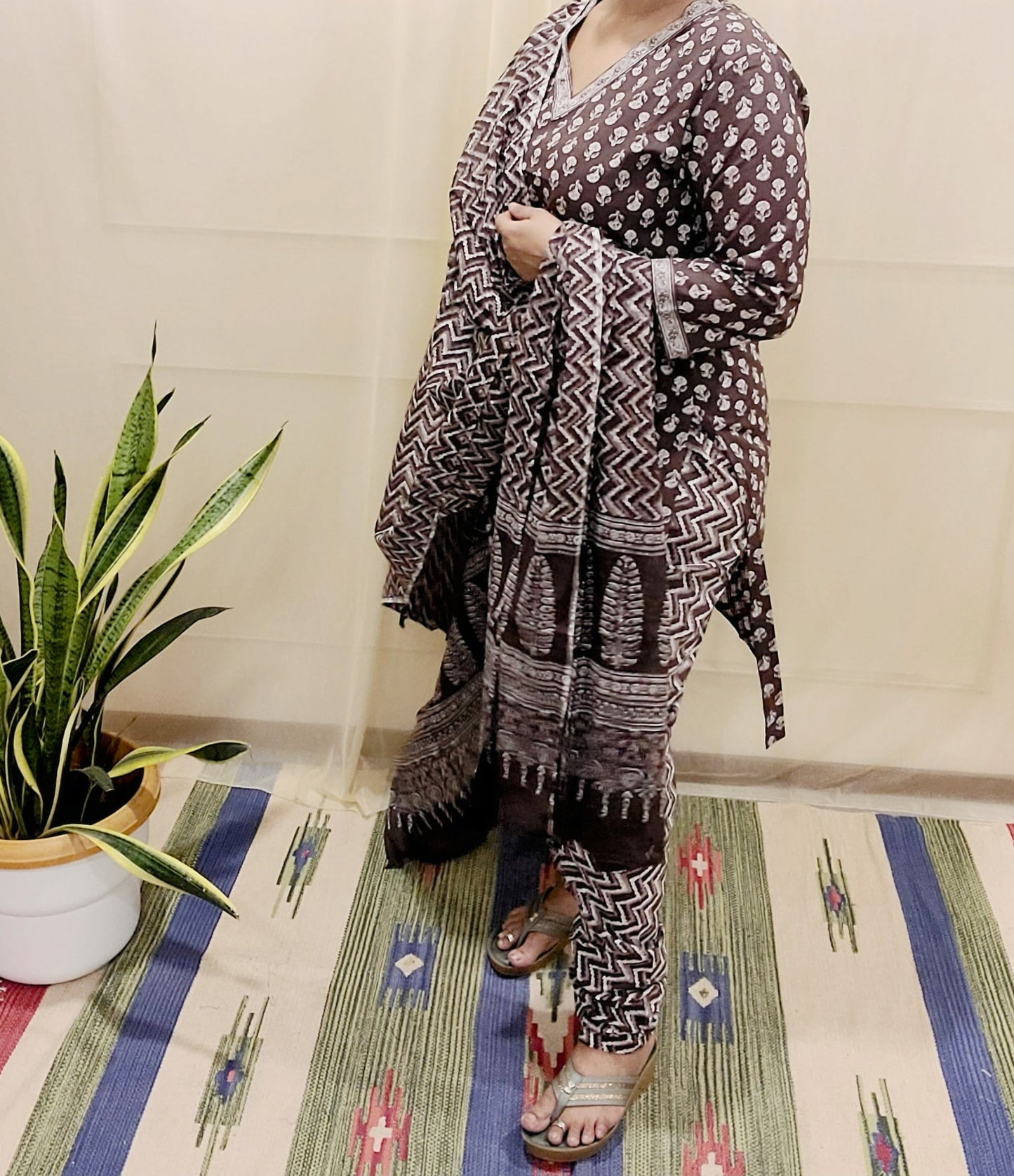 Women's block printed Kurta Pant and dupatta- Salwar suite- @Rs.599