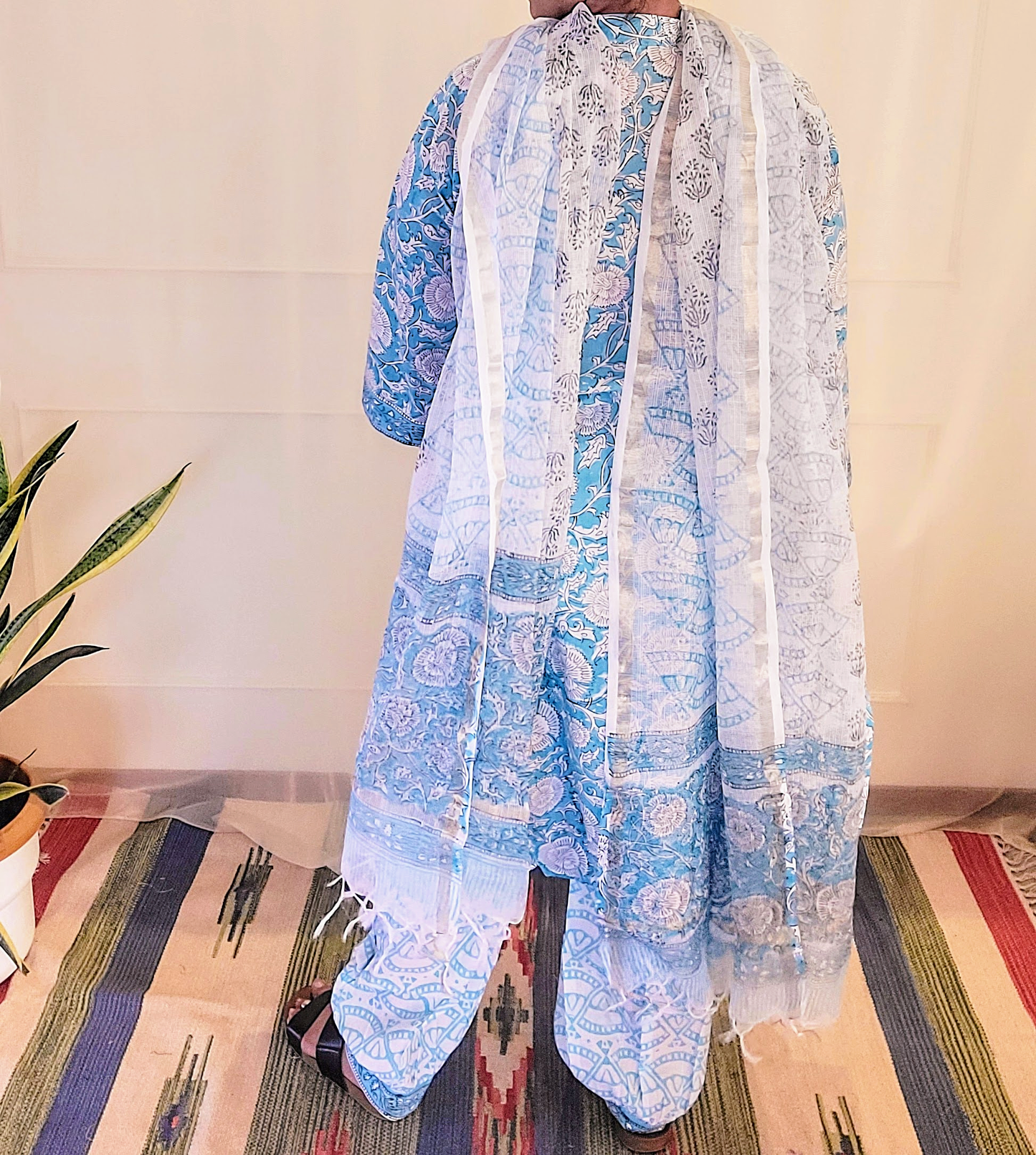 Women's block printed Kurta Pant and dupatta- Salwar suite- @Rs.599