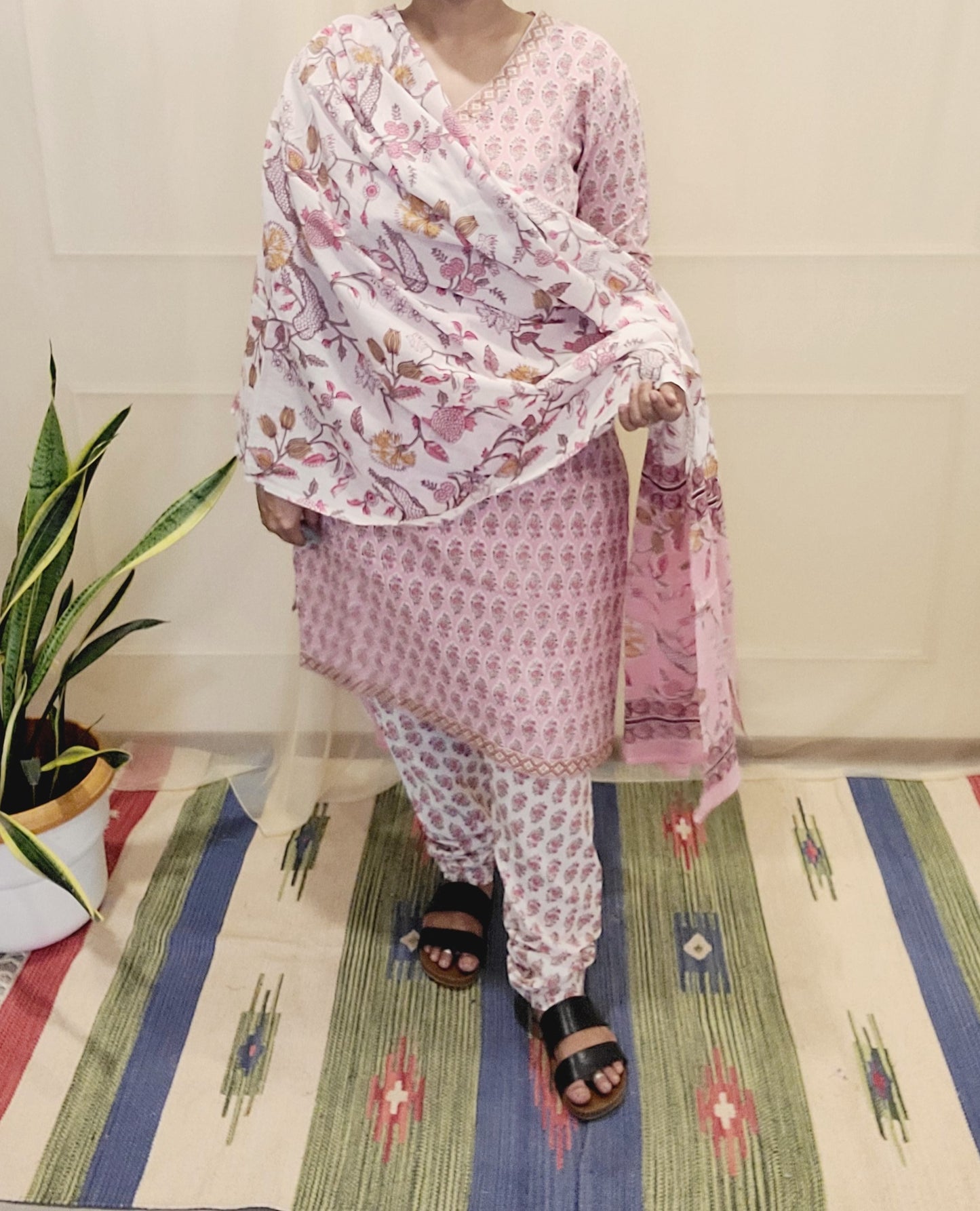 Women's block printed Kurta Pant and dupatta- Salwar suite- @Rs.599