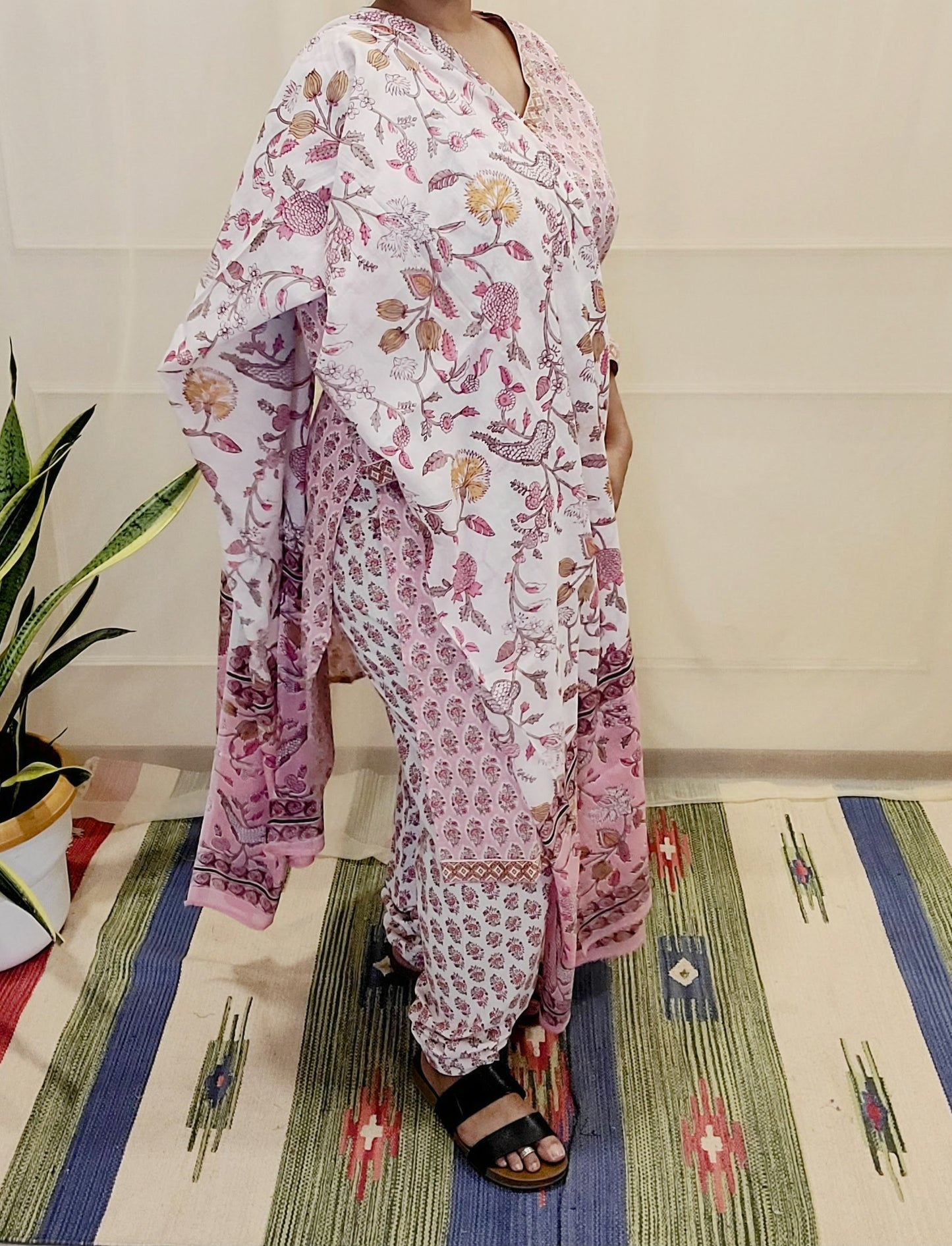 Women's block printed Kurta Pant and dupatta- Salwar suite- @Rs.599