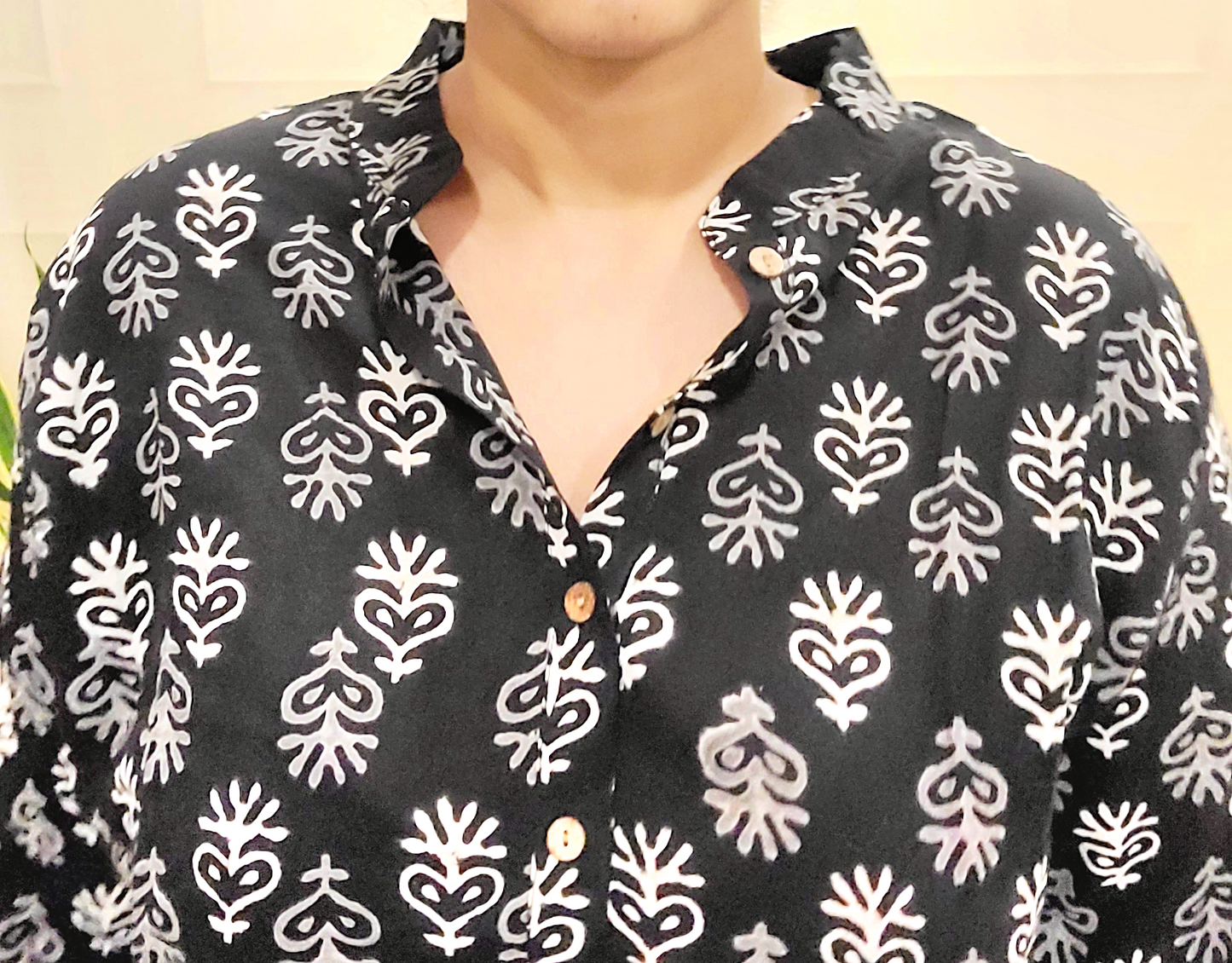 Regular Fit long top - Cotton Block printed