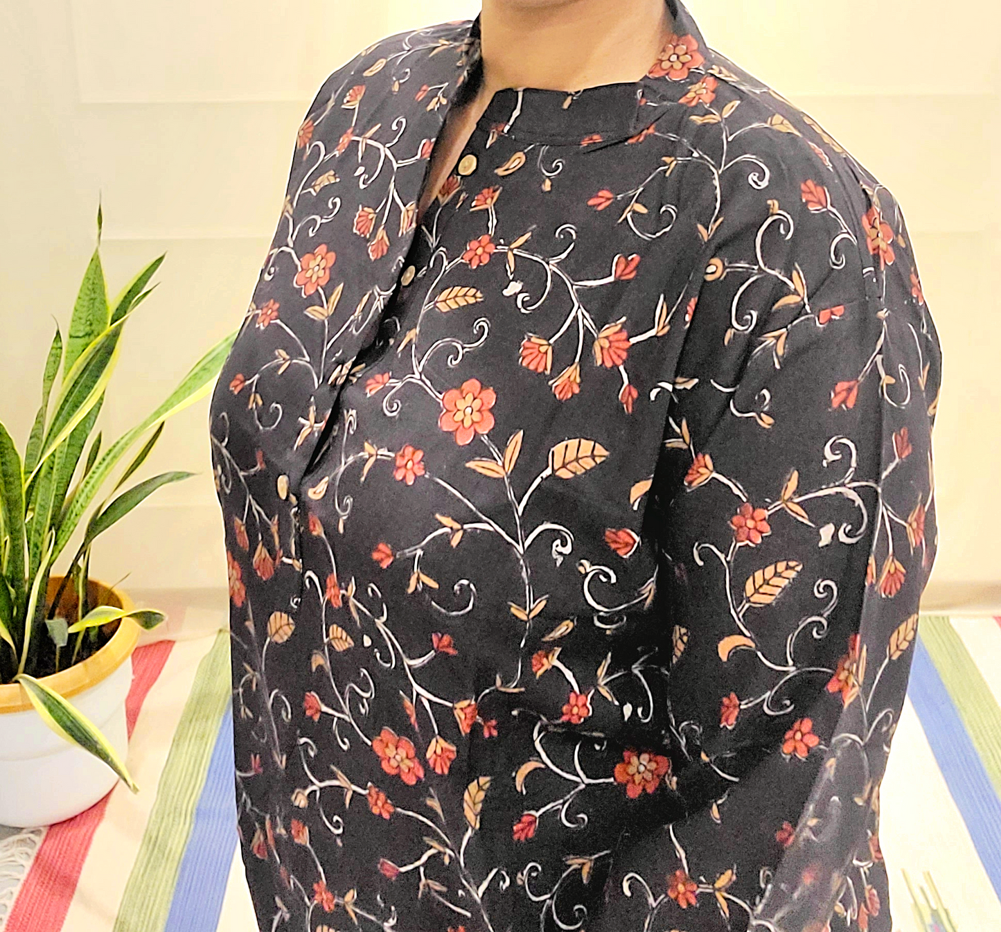 Regular Fit long top - Cotton Block printed