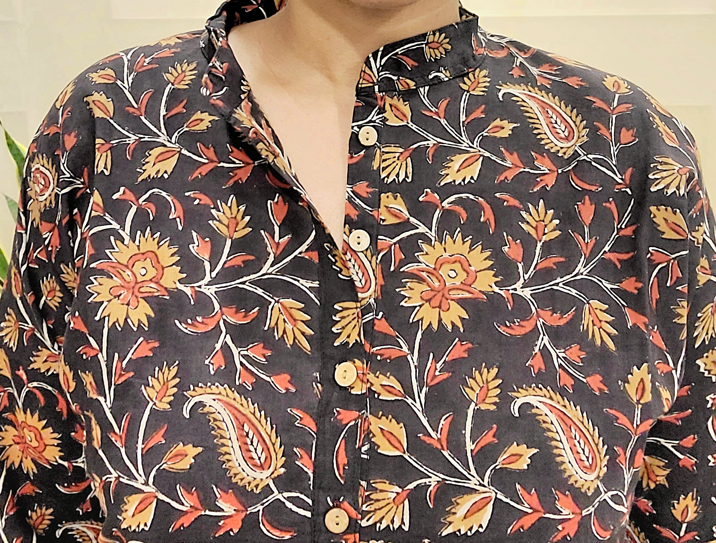 Regular Fit long top - Cotton Block printed