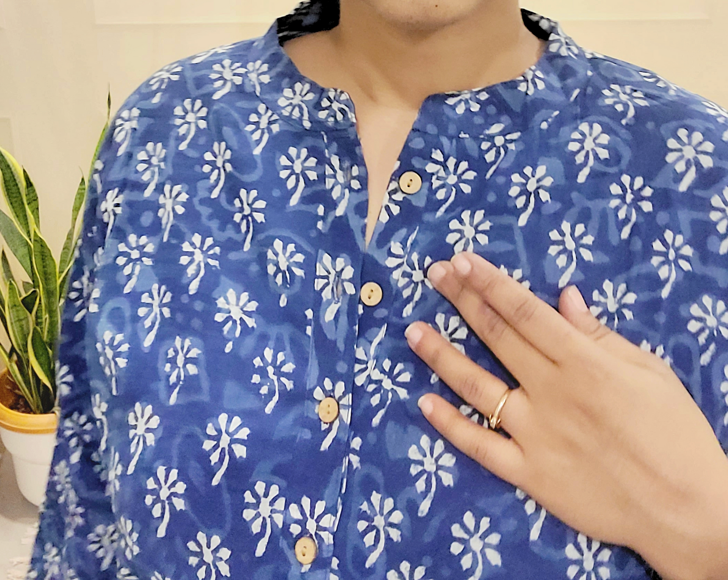 Regular Fit long top - Cotton Block printed
