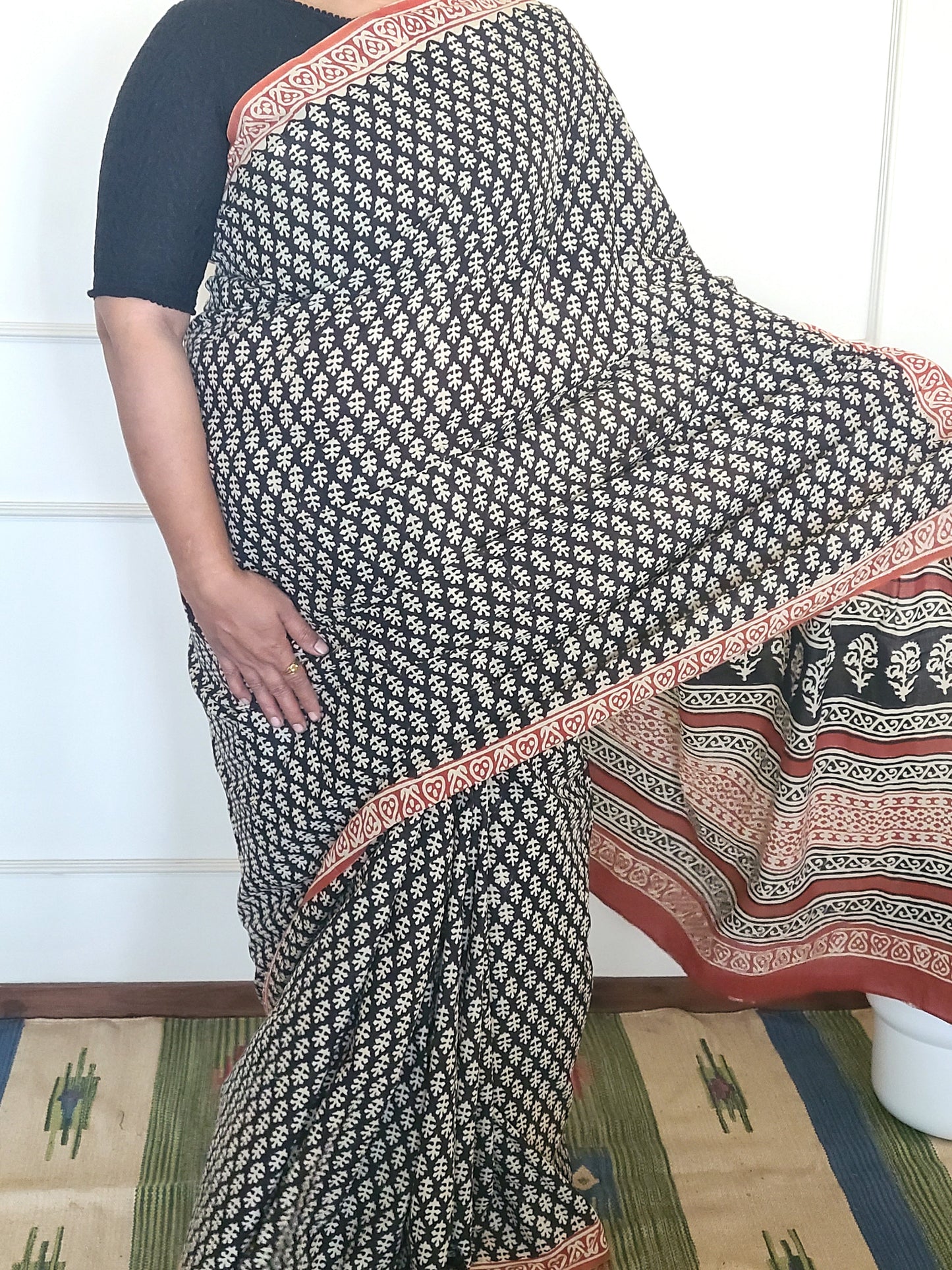 Cotton Handblock printed Saaree