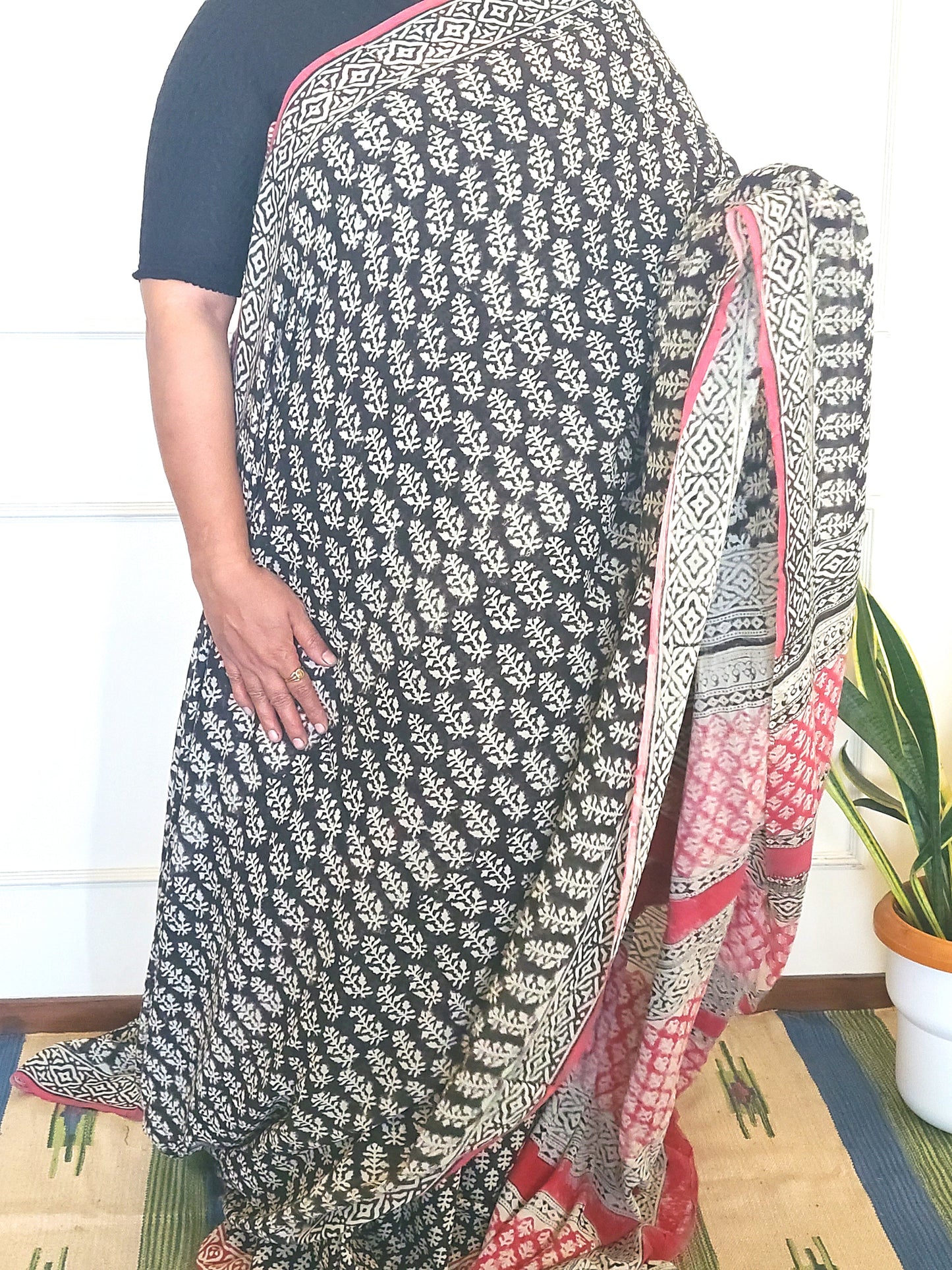 Cotton Handblock printed Saaree