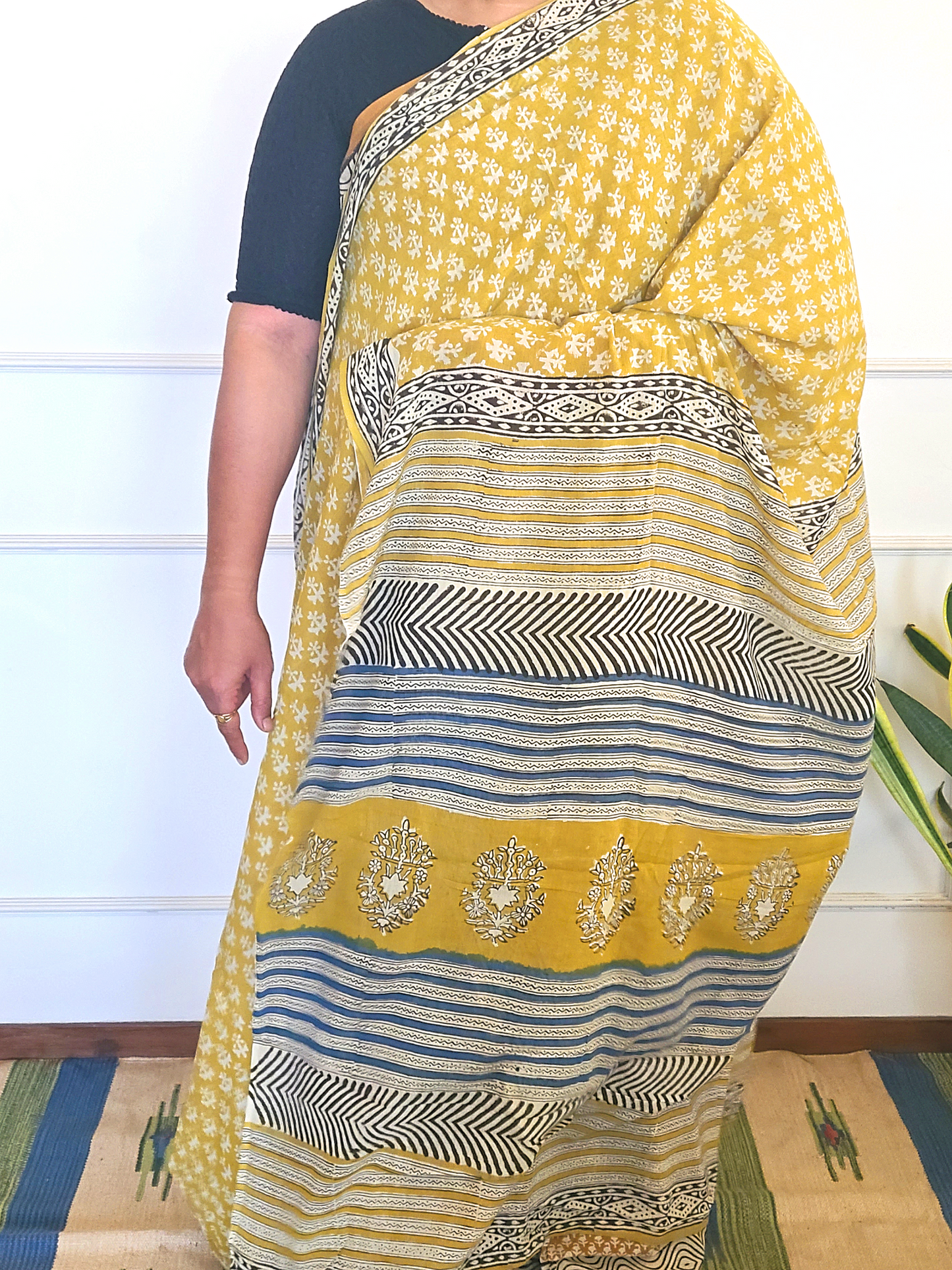 Cotton Handblock printed Saaree