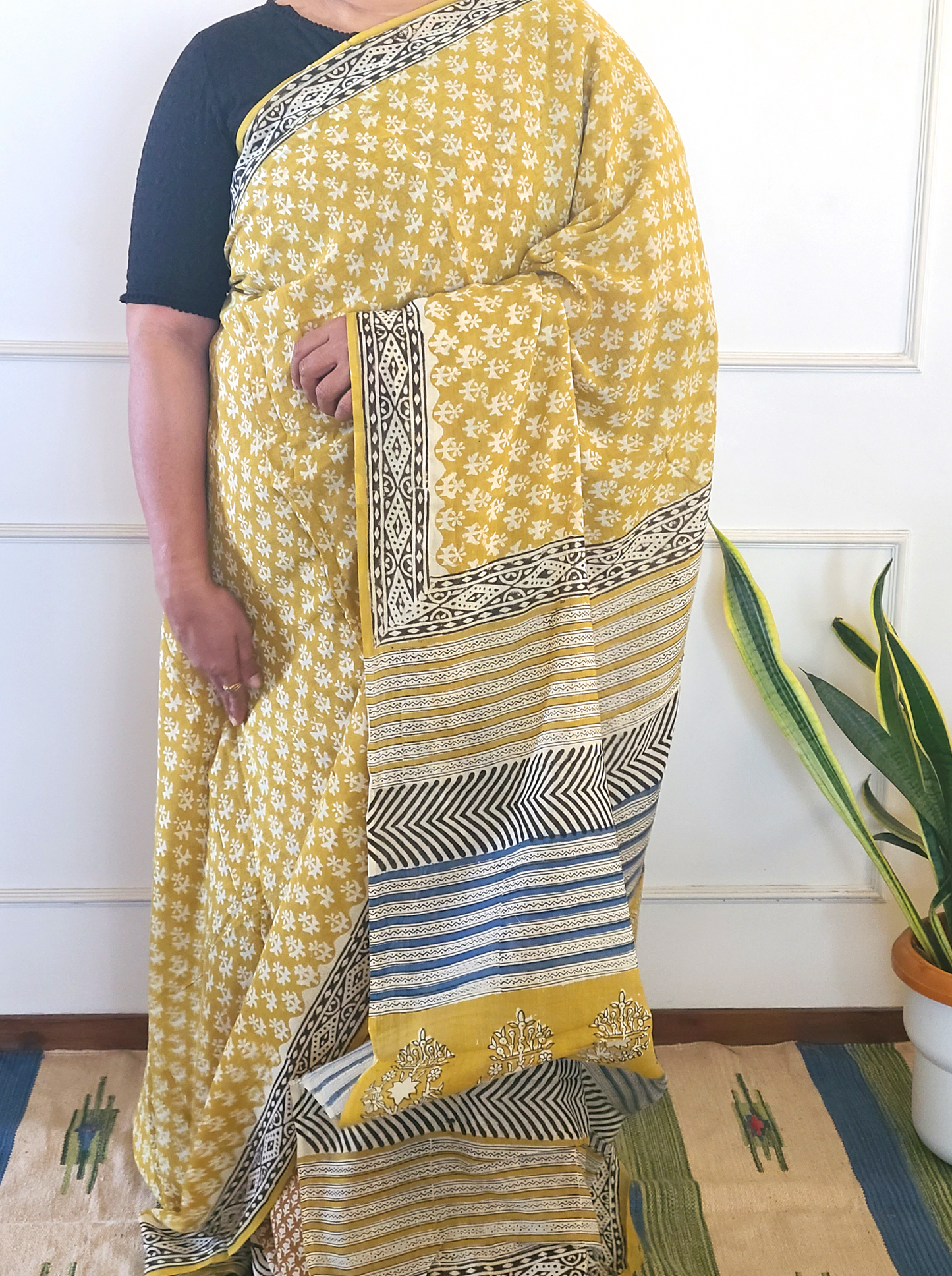 Cotton Handblock printed Saaree