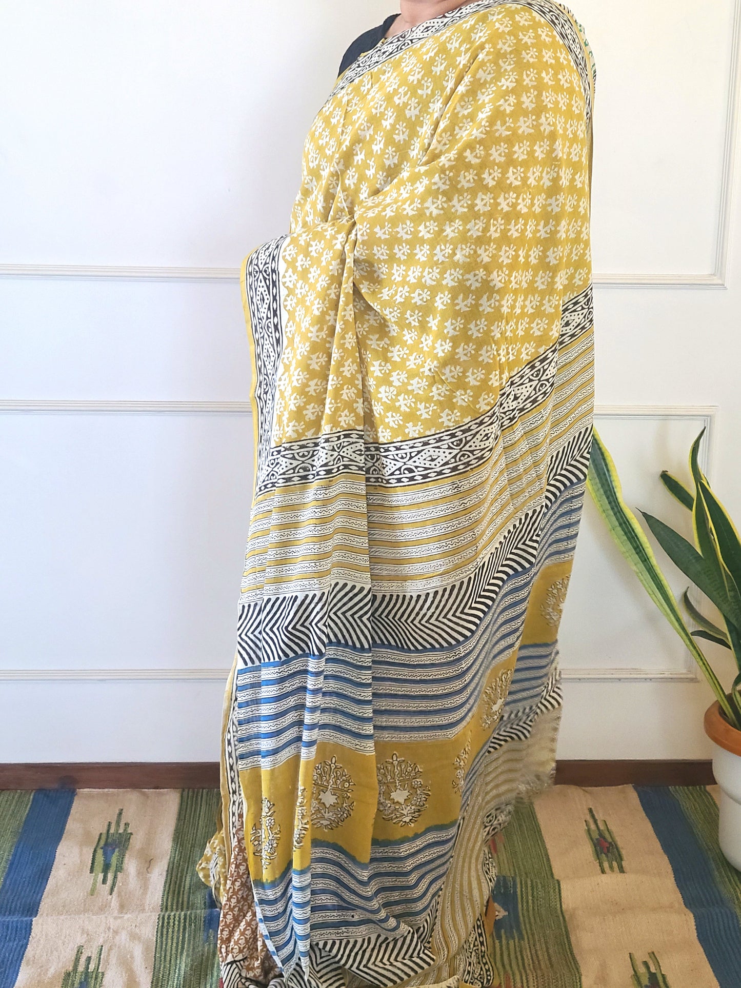 Cotton Handblock printed Saaree