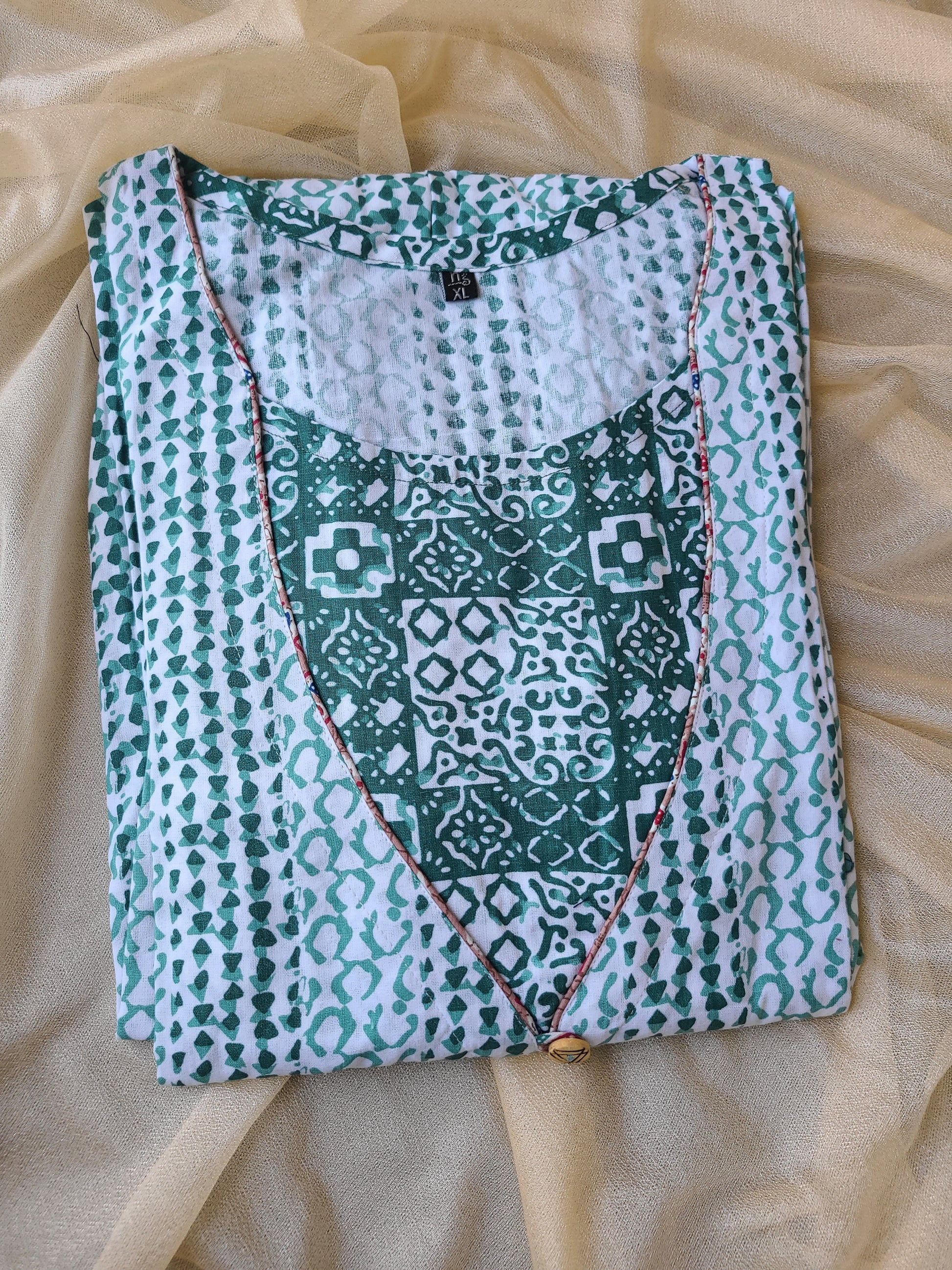 Block printed Cotton Long Kurta - My Store