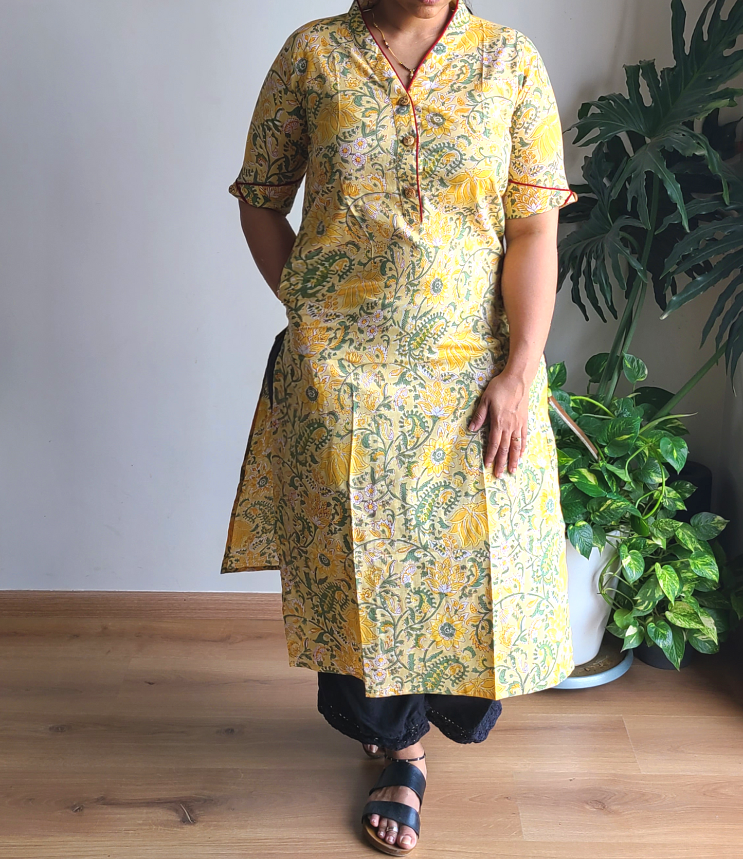 Block printed Cotton Long Kurta - My Store