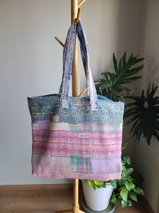 Multi-colour pastel cotton Travel Tote - My Store