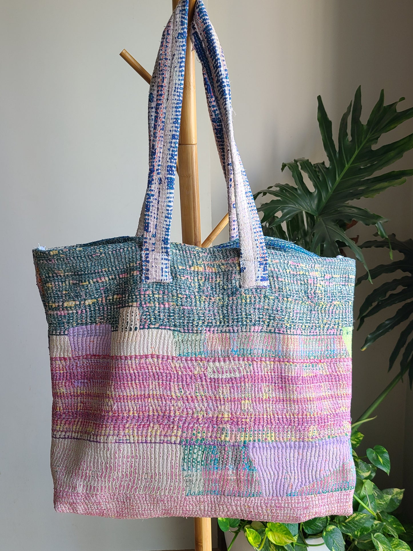 Multi-colour pastel cotton Travel Tote - My Store