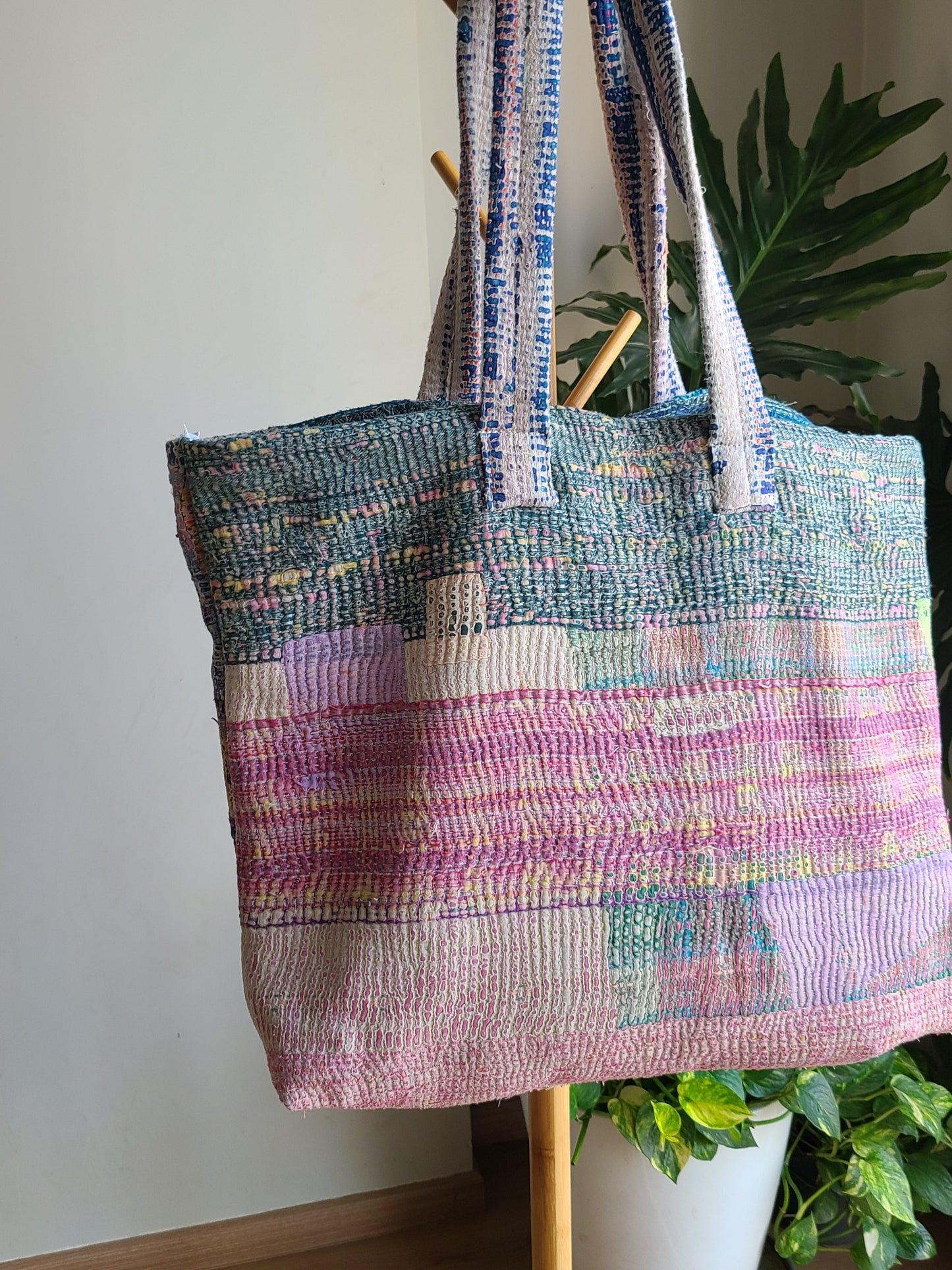 Multi-colour pastel cotton Travel Tote - My Store