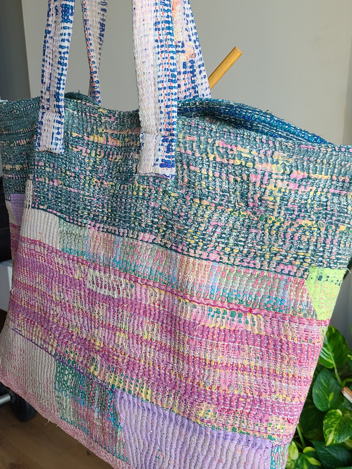 Multi-colour pastel cotton Travel Tote - My Store