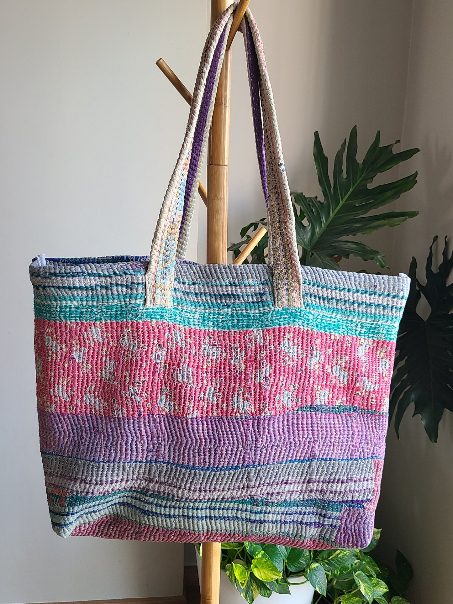 Multi-colour pastel cotton Travel Tote - My Store