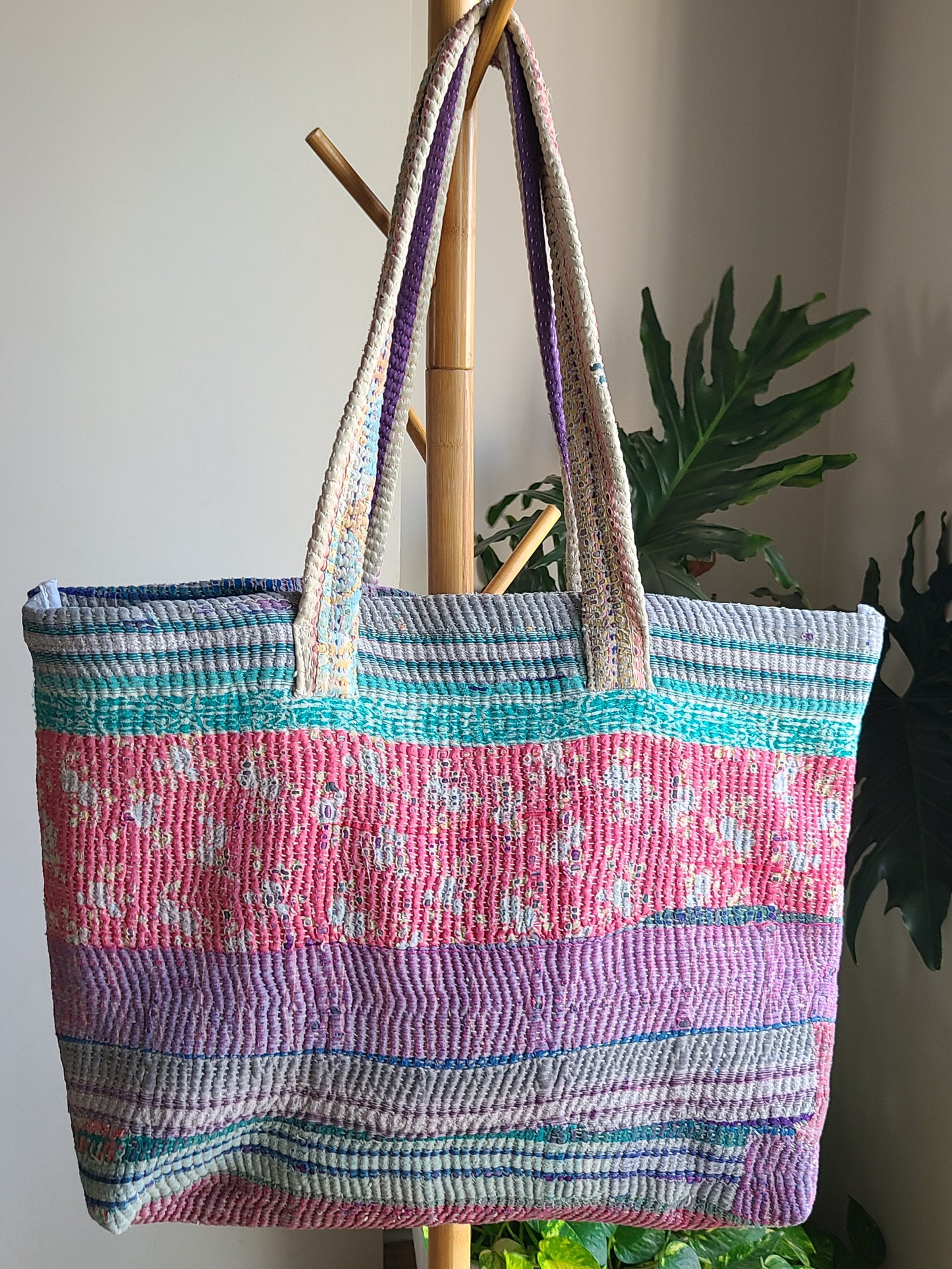 Multi-colour pastel cotton Travel Tote - My Store