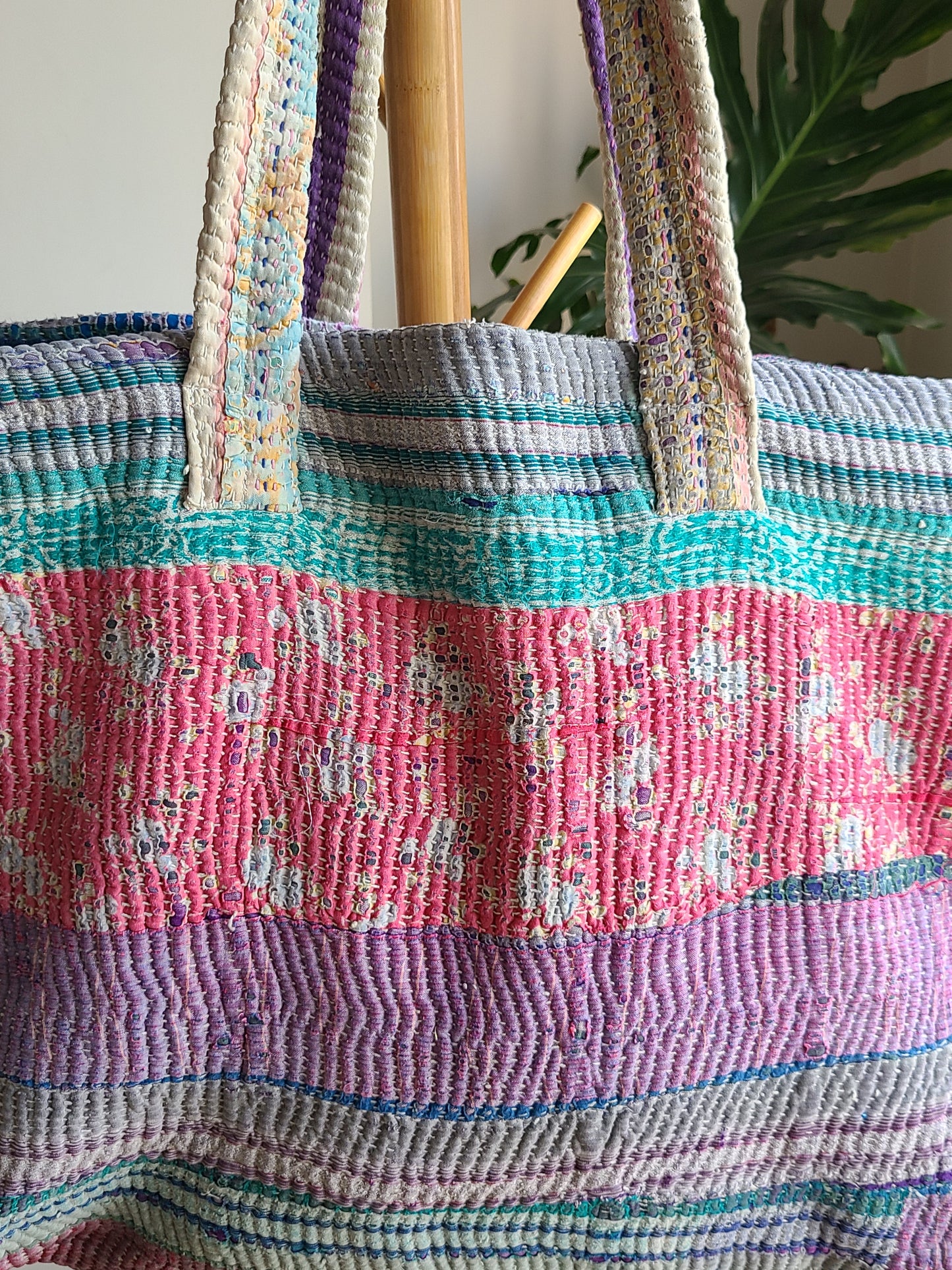 Multi-colour pastel cotton Travel Tote - My Store